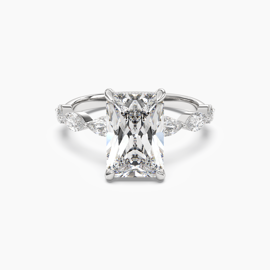 Rosemist Radiant Hidden Halo 3 Carat Lab Grown Diamond Engagement Ring in 14K Rose Gold