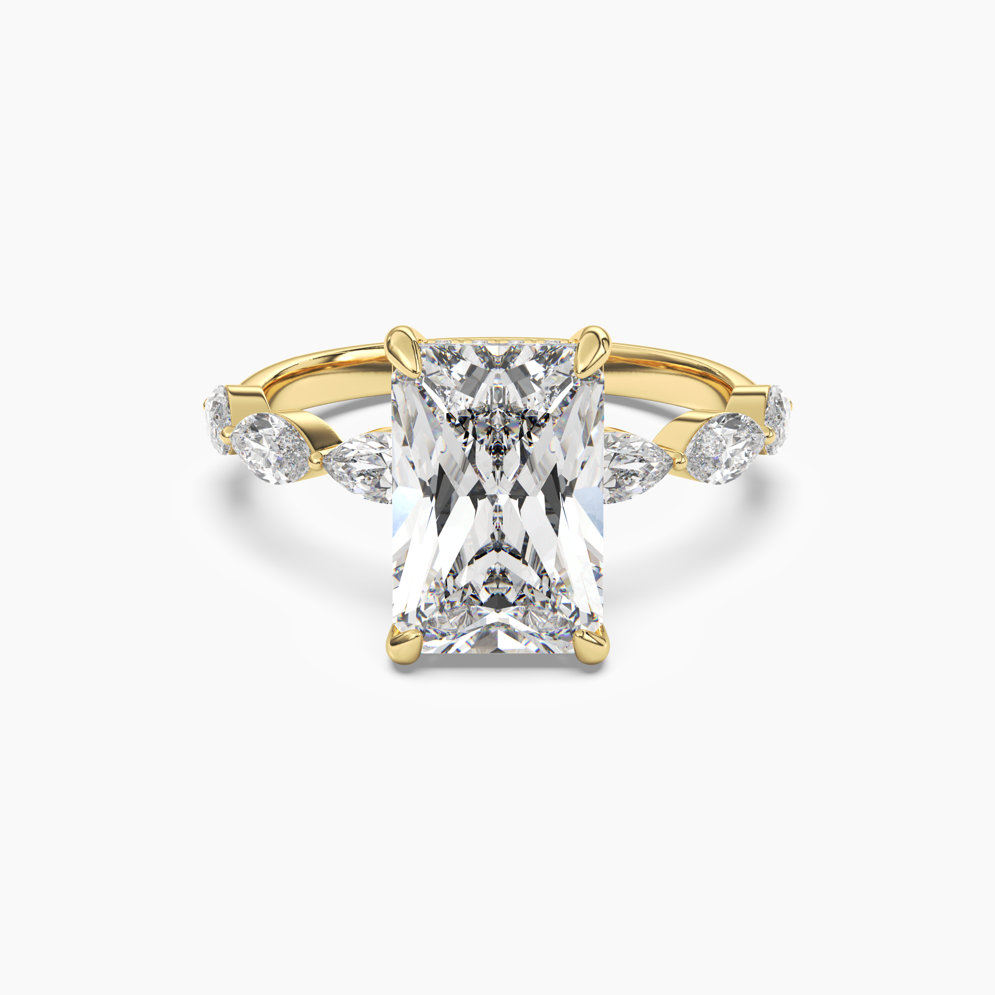 Rosemist Radiant Hidden Halo 1.5 Carat Lab Grown Diamond Engagement Ring in 14K White Gold