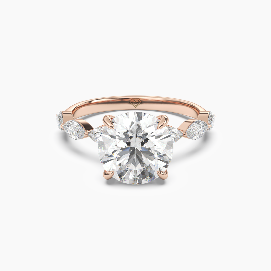 Rosemist Round Hidden Halo 1 Carat Lab Grown Diamond Engagement Ring in 14K Rose Gold