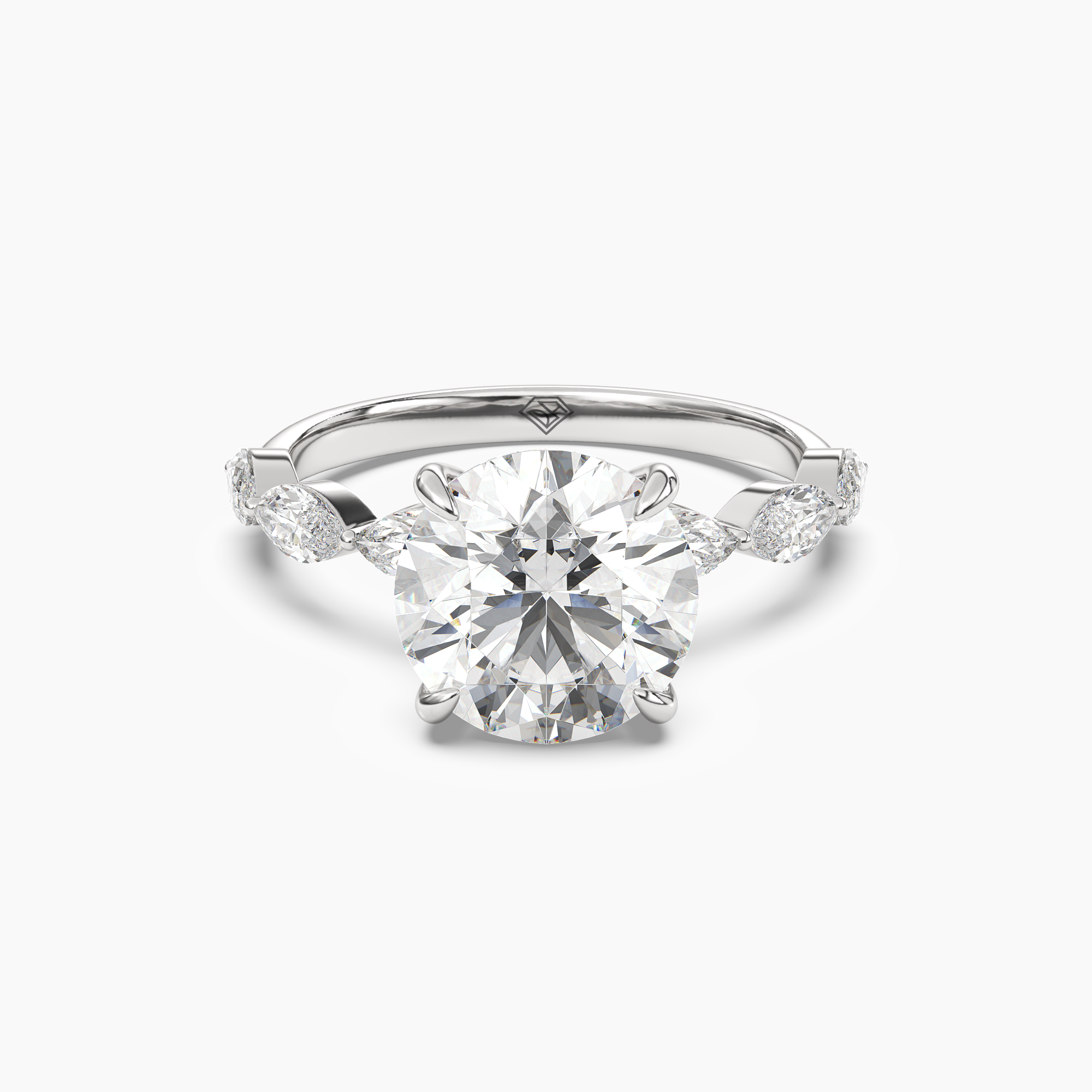 Rosemist Round Hidden Halo 1 Carat Lab Grown Diamond Engagement Ring in 18K Yellow Gold