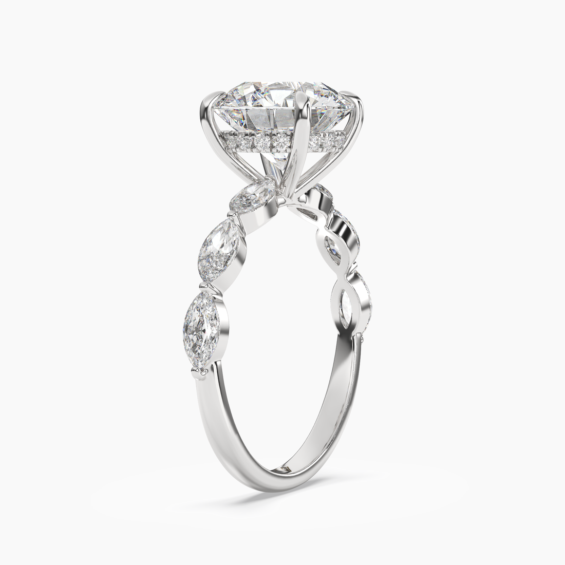 Rosemist Round Hidden Halo 1.5 Carat Lab Grown Diamond Engagement Ring in 14K Rose Gold