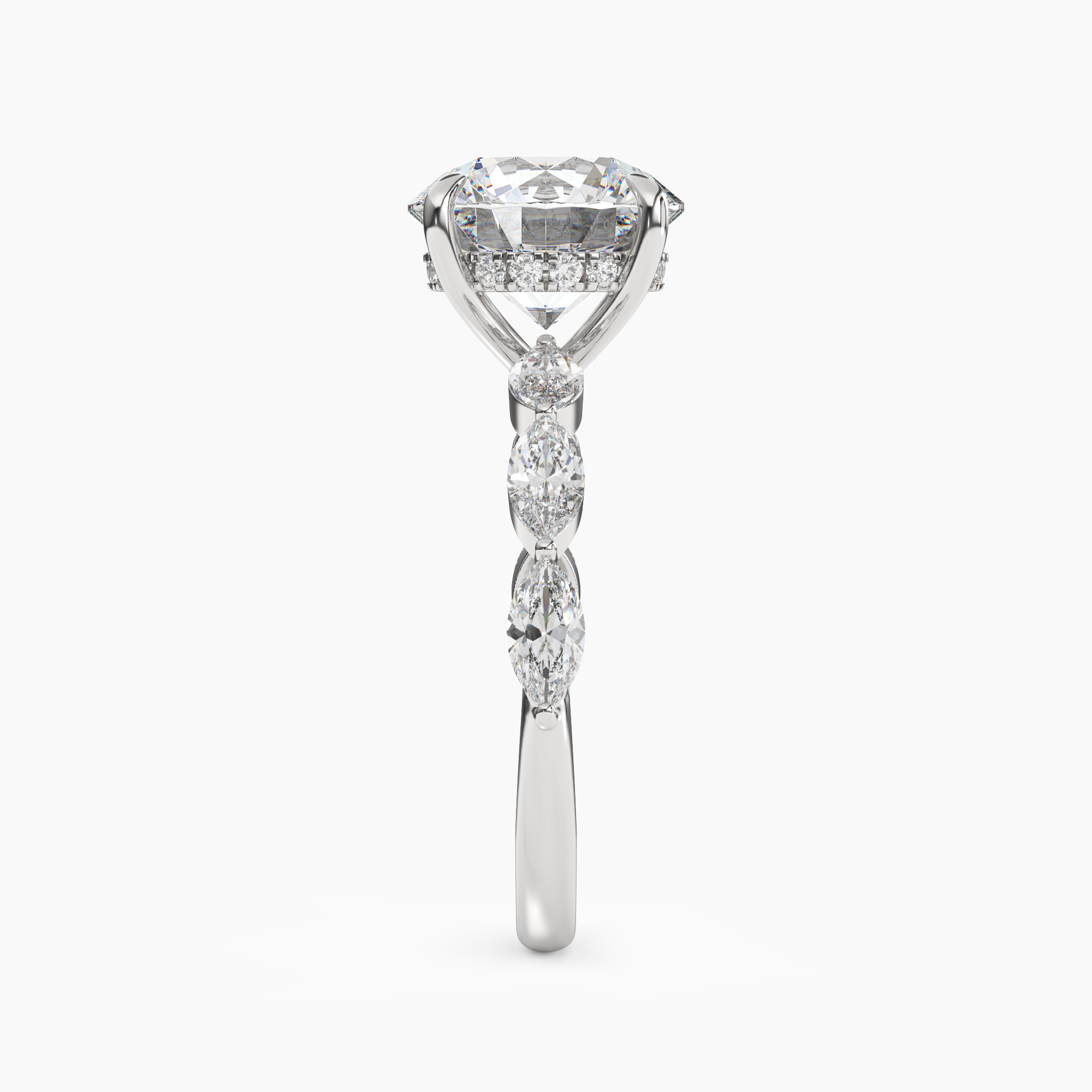 Rosemist Round Hidden Halo 1 Carat Lab Grown Diamond Engagement Ring in 14K Rose Gold