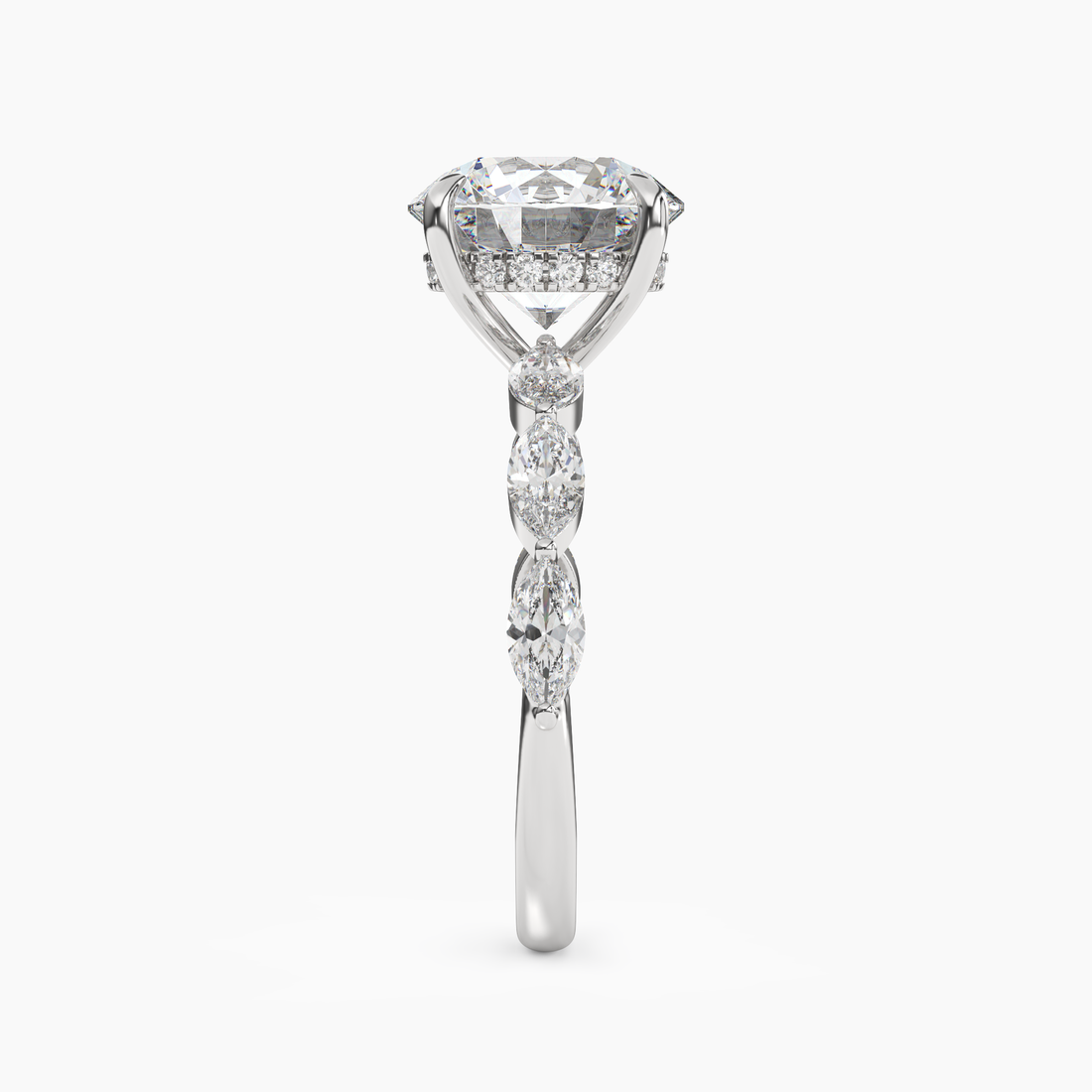 Rosemist Round Hidden Halo 1.5 Carat Lab Grown Diamond Engagement Ring in 18K Rose Gold