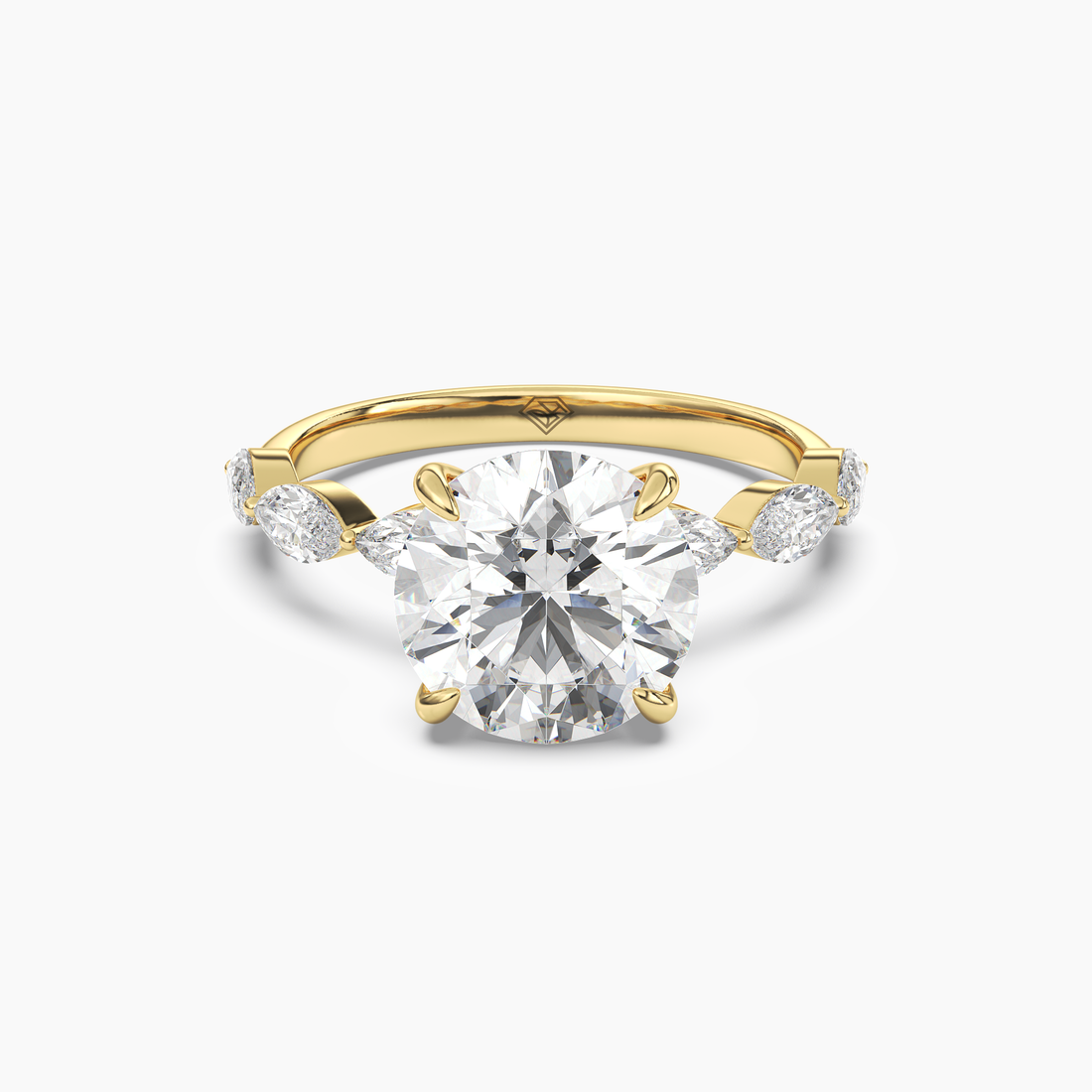 Rosemist Round Hidden Halo 2 Carat Lab Grown Diamond Engagement Ring in 14K White Gold
