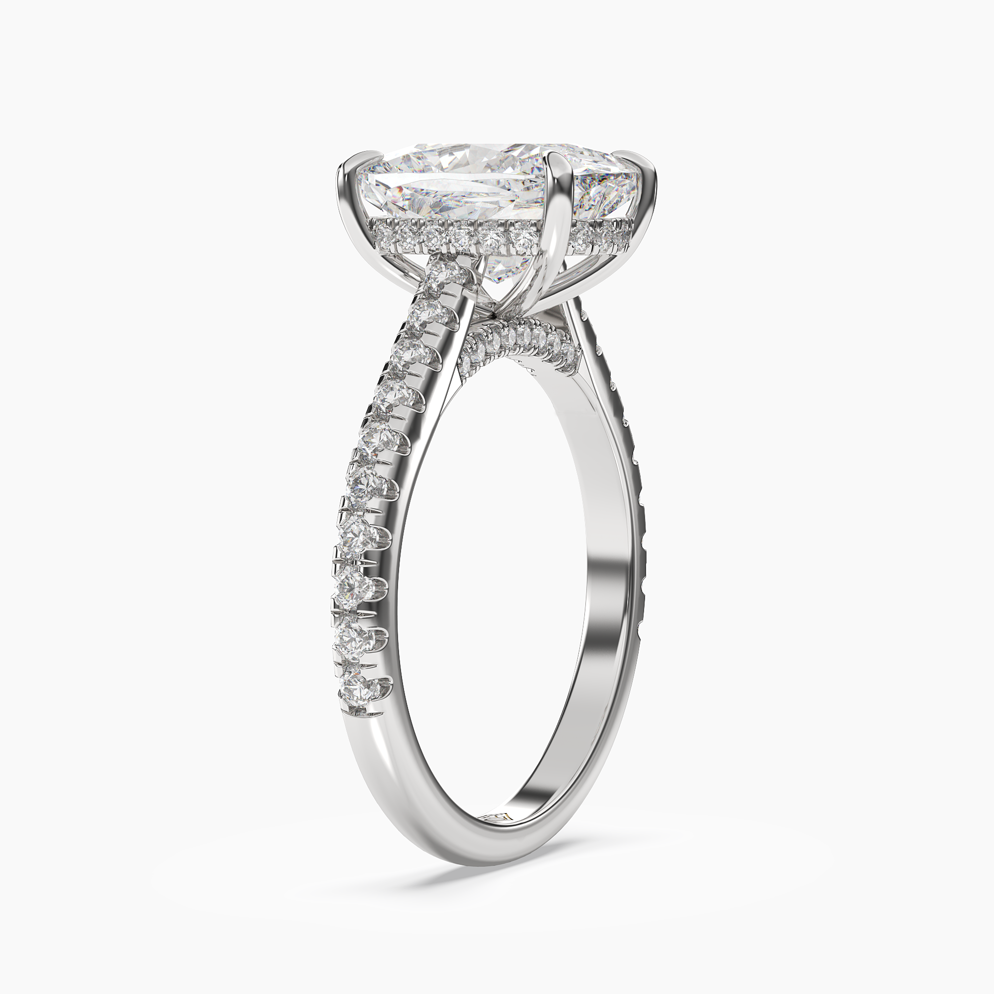 Lunaris Cushion Hidden Halo 1.5 Carat Lab Grown Diamond Engagement Ring in 18K Rose Gold