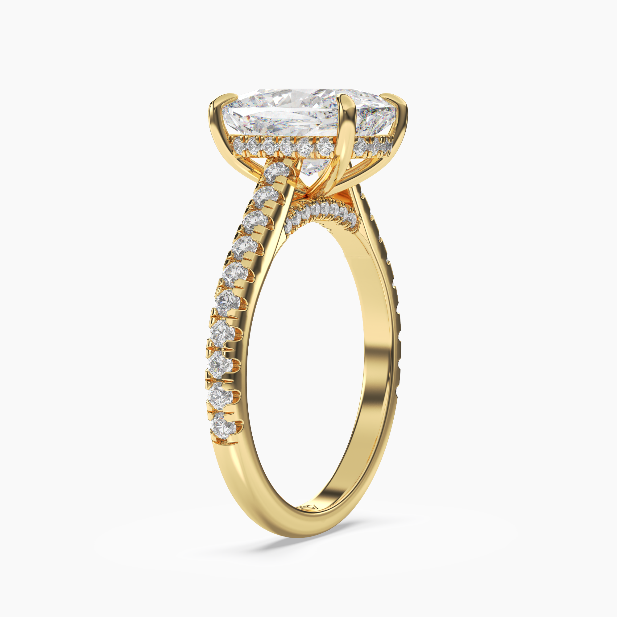 Lunaris Cushion Hidden Halo 2 Carat Lab Grown Diamond Engagement Ring in 14K Rose Gold