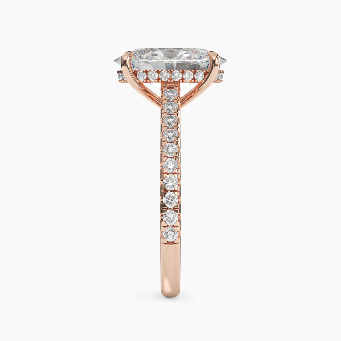 Lunaris Oval Hidden Halo 2.5 Carat Lab Grown Diamond Engagement Ring in 18K Yellow Gold