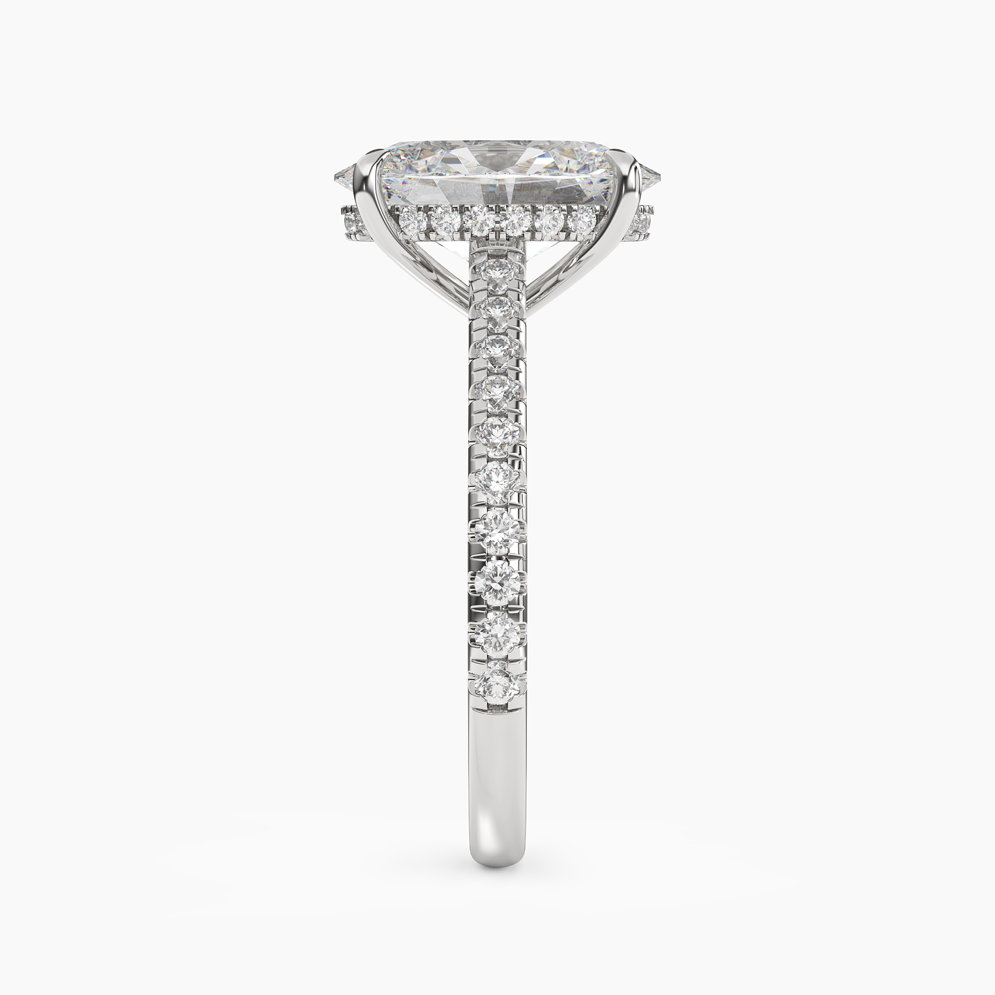Lunaris Oval Hidden Halo 1.5 Carat Lab Grown Diamond Engagement Ring in 14K Yellow Gold