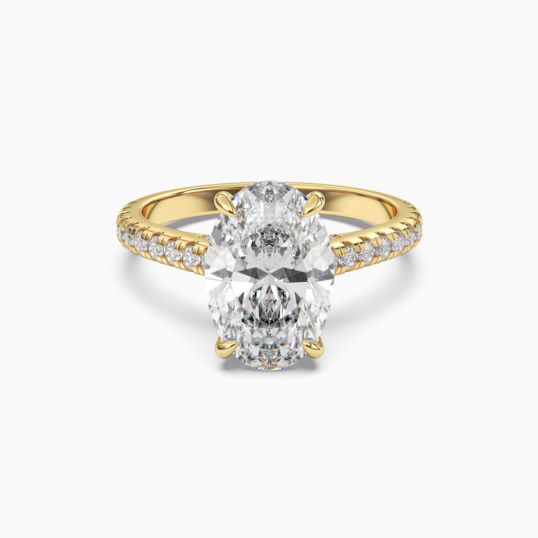 Lunaris Oval Hidden Halo 1.5 Carat Lab Grown Diamond Engagement Ring in 18K Rose Gold