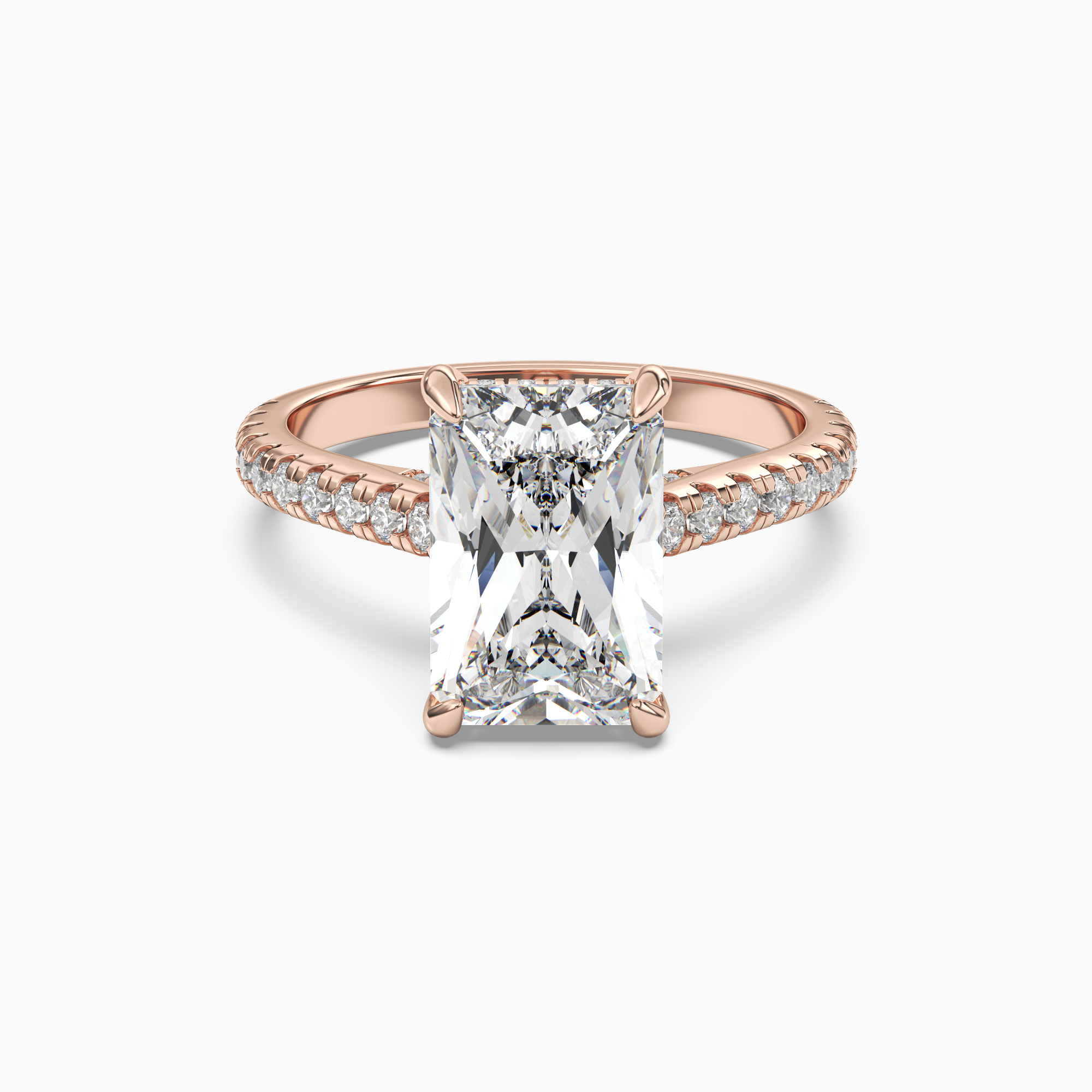 Lunaris Radiant Hidden Halo 1.5 Carat Lab Grown Diamond Engagement Ring in 14K Yellow Gold