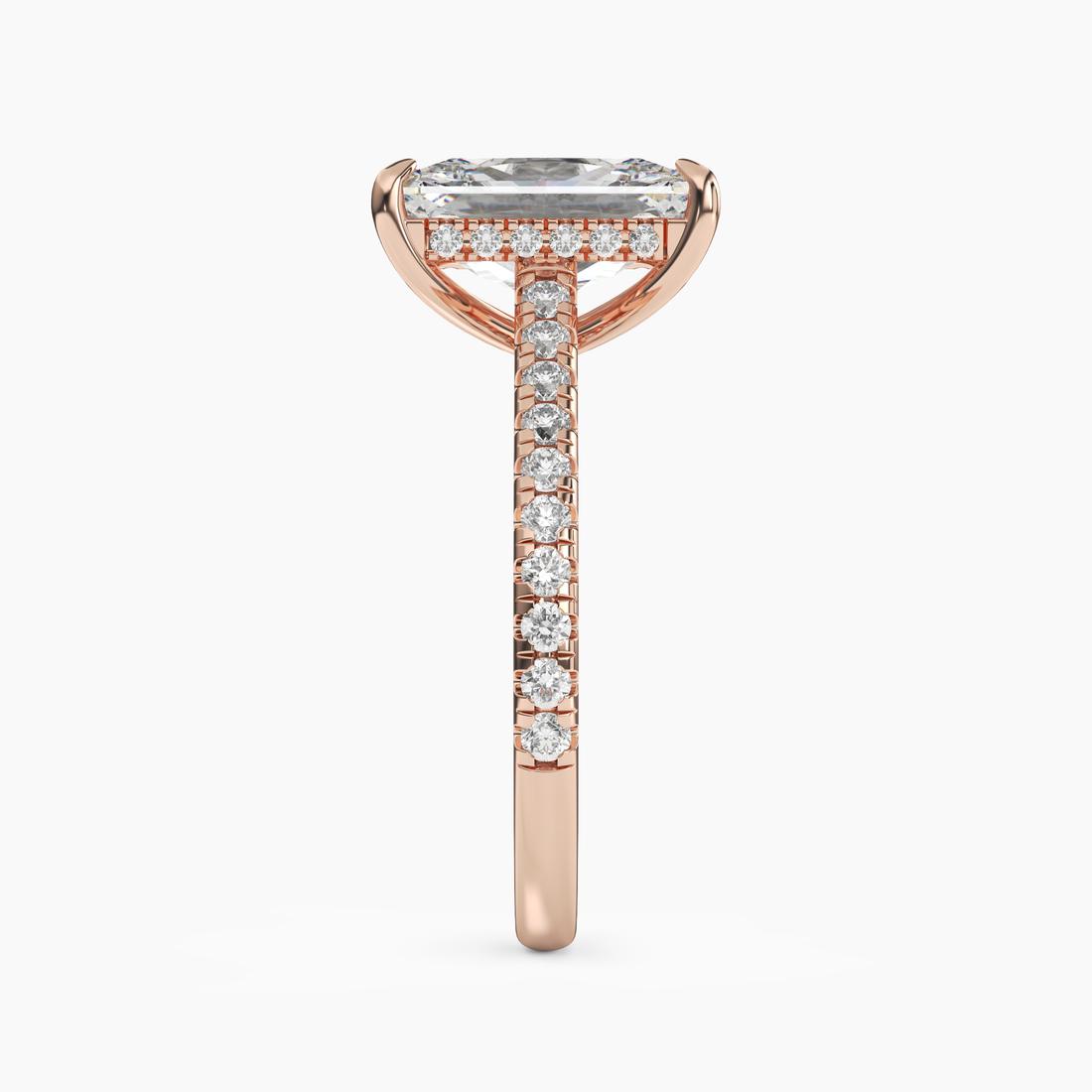 Lunaris Radiant Hidden Halo 2 Carat Lab Grown Diamond Engagement Ring in 18K Yellow Gold