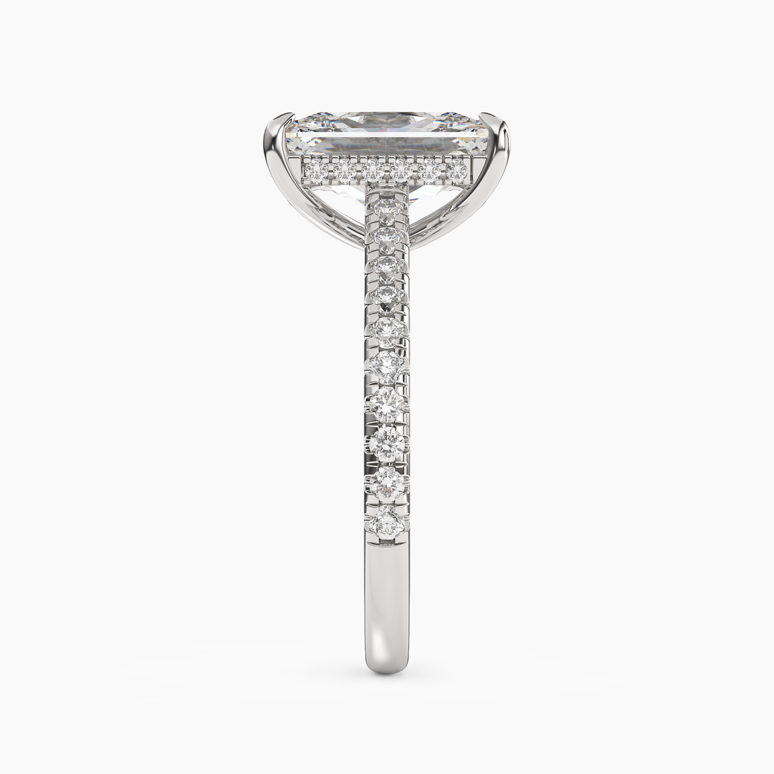 Lunaris Radiant Hidden Halo 2 Carat Lab Grown Diamond Engagement Ring in 14K Rose Gold