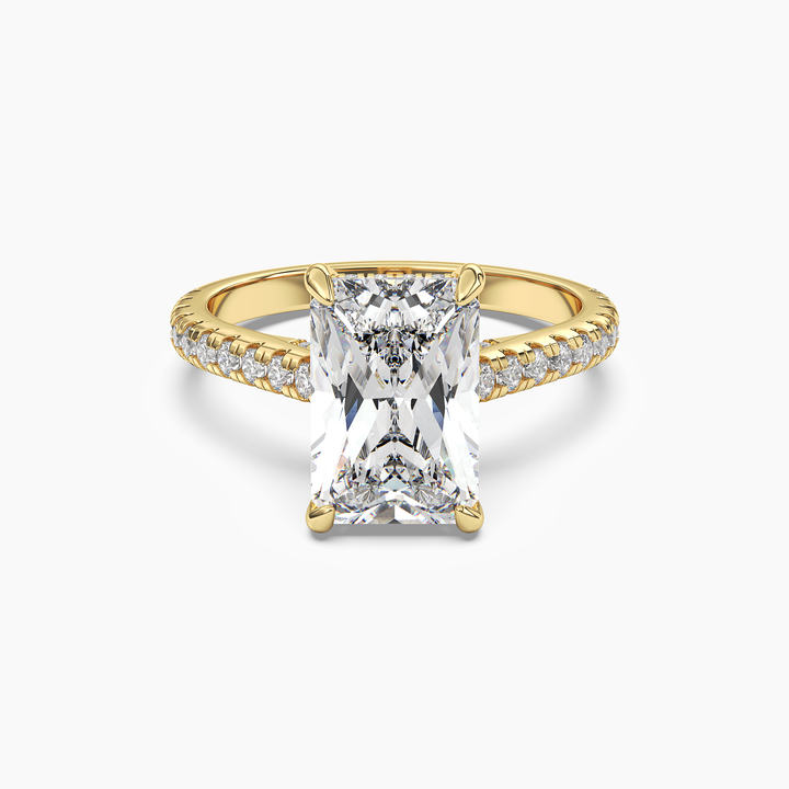 Lunaris Radiant Hidden Halo 1.5 Carat Lab Grown Diamond Engagement Ring in 14K Yellow Gold