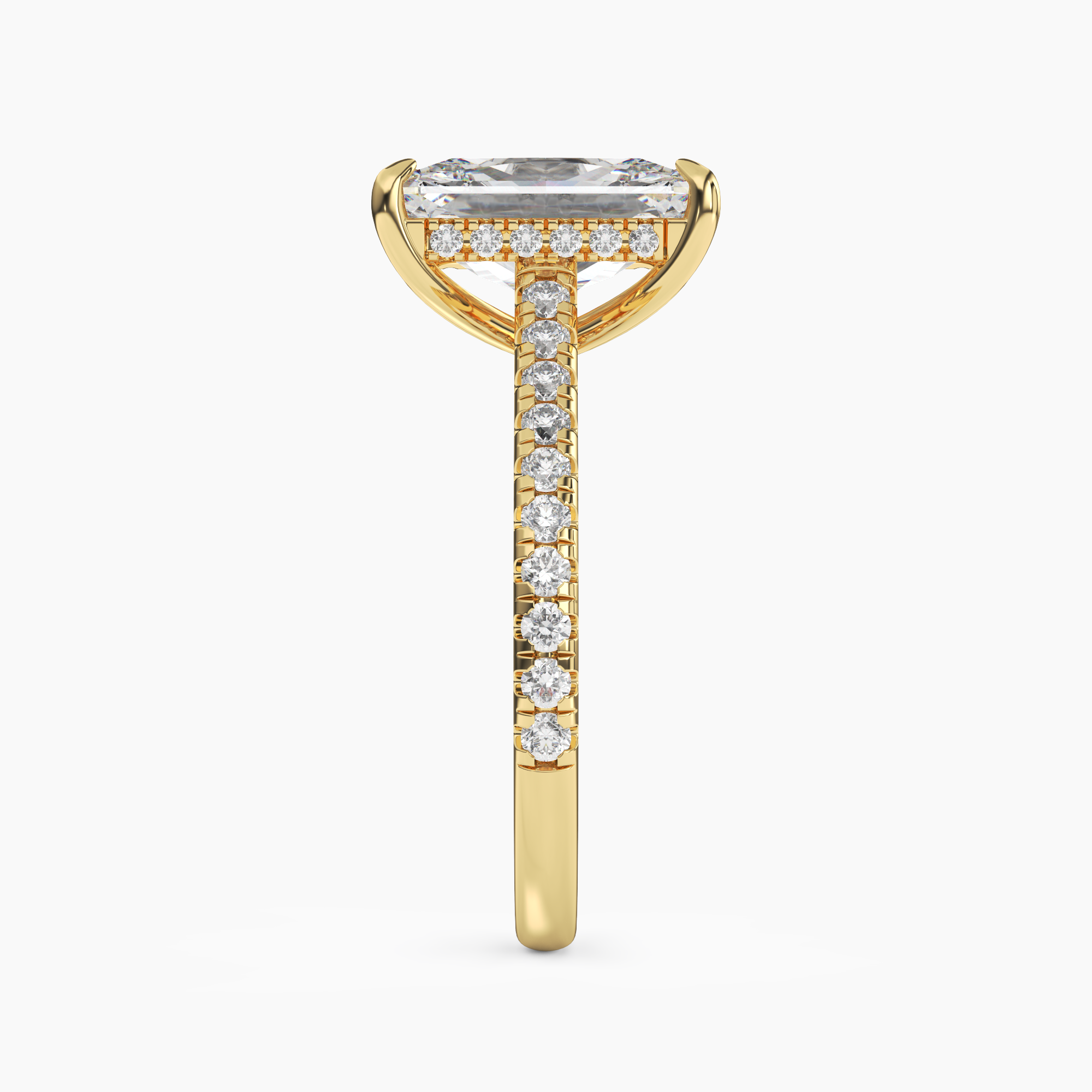 Lunaris Radiant Hidden Halo 2 Carat Lab Grown Diamond Engagement Ring in 14K White Gold