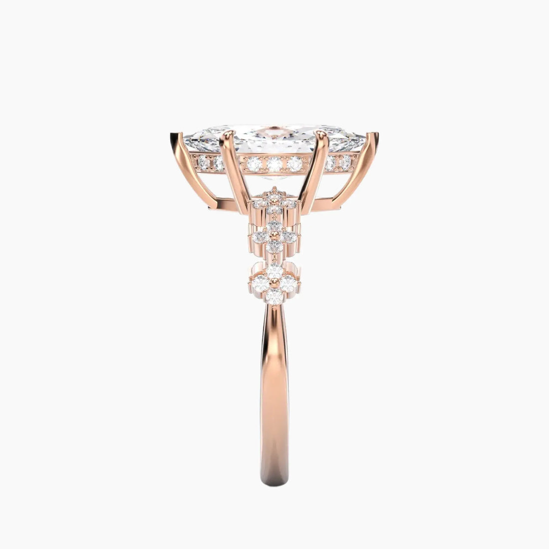 Starveil Marquise Unique Diamond Ring Setting in 18K Rose Gold