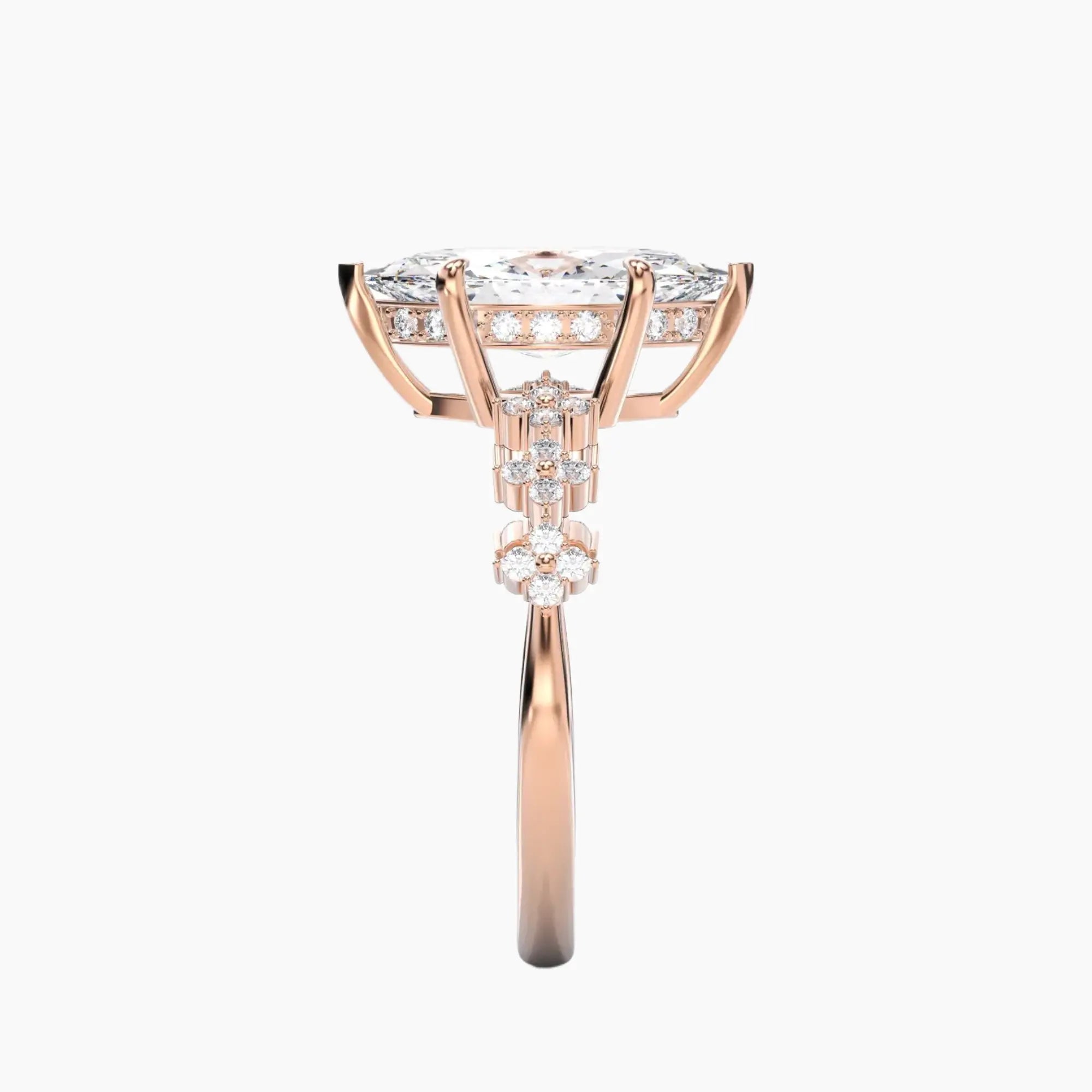 Starveil Marquise Unique 1.5 Carat Lab Grown Diamond Engagement Ring in 18K White Gold