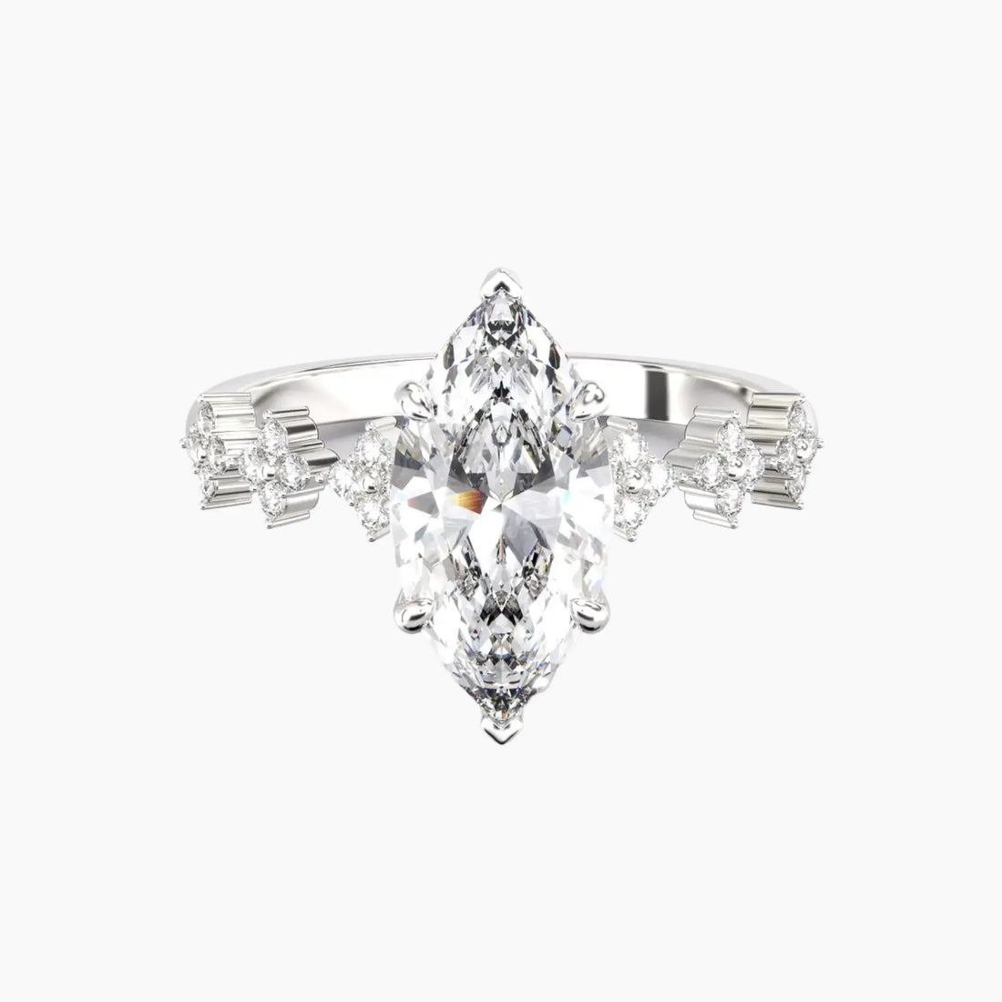 Starveil Marquise Unique Diamond Ring Setting in 14K Yellow Gold