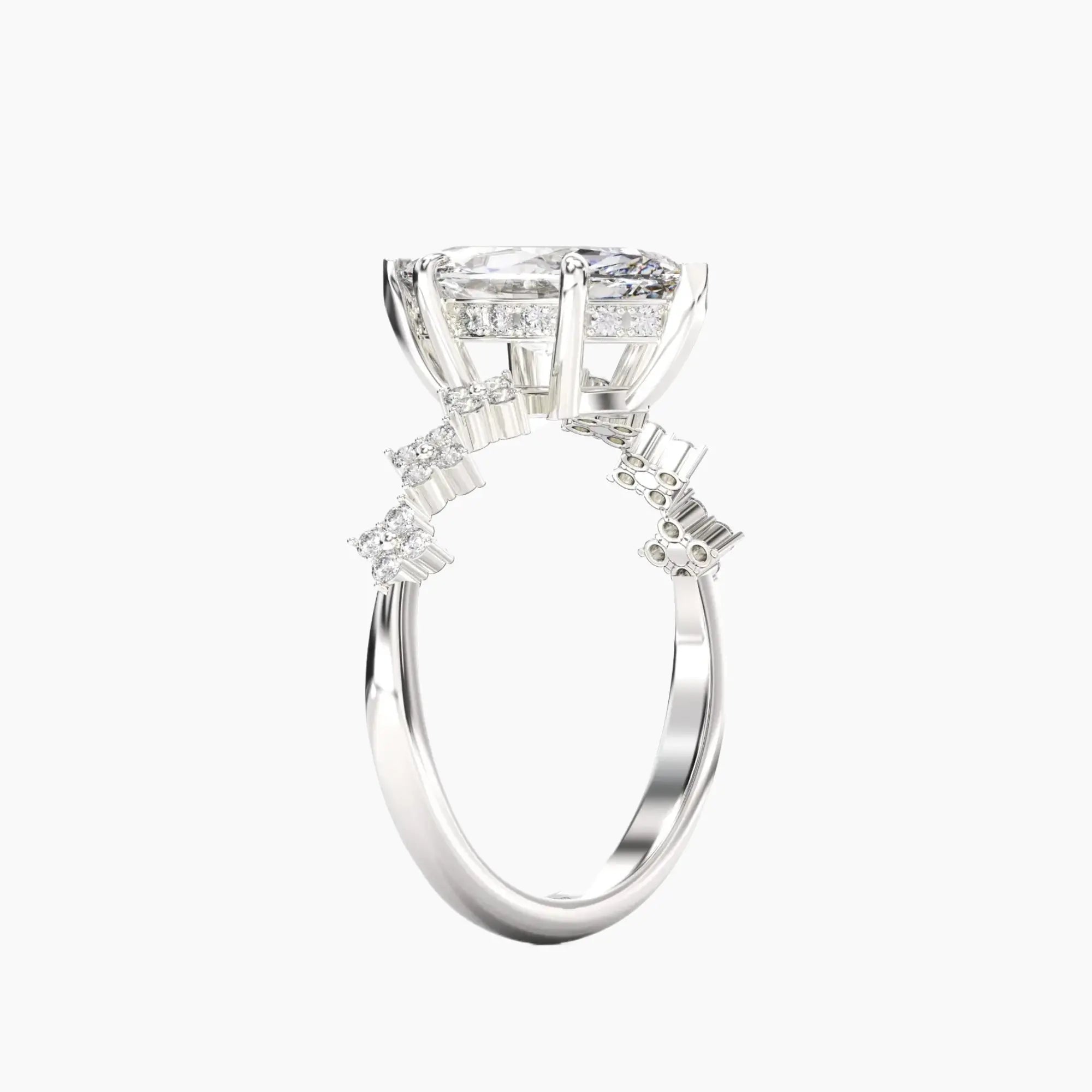 Starveil Marquise Unique 2.5 Carat Lab Grown Diamond Engagement Ring in 14K Rose Gold