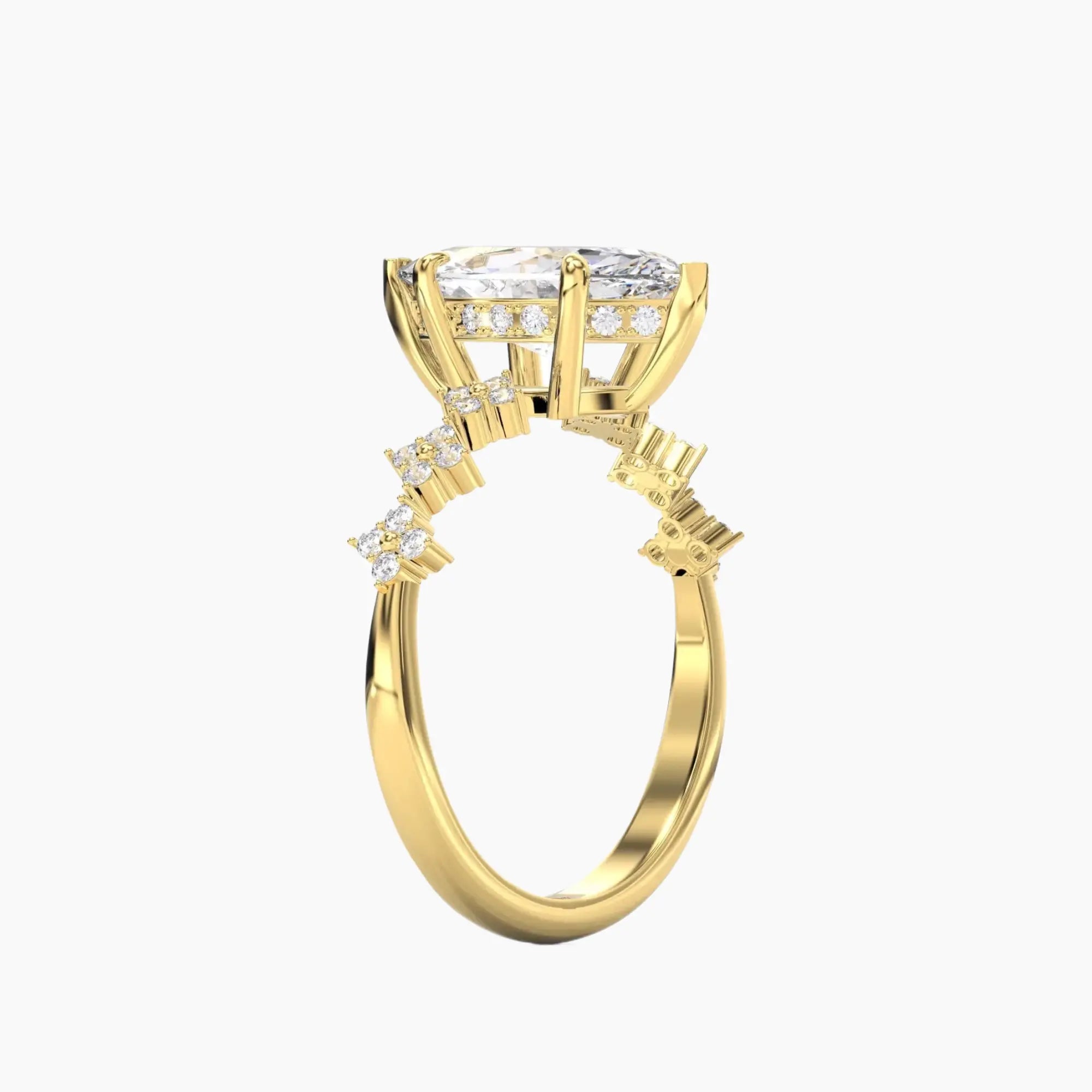 Starveil Marquise Unique 2 Carat Lab Grown Diamond Engagement Ring in 18K Rose Gold