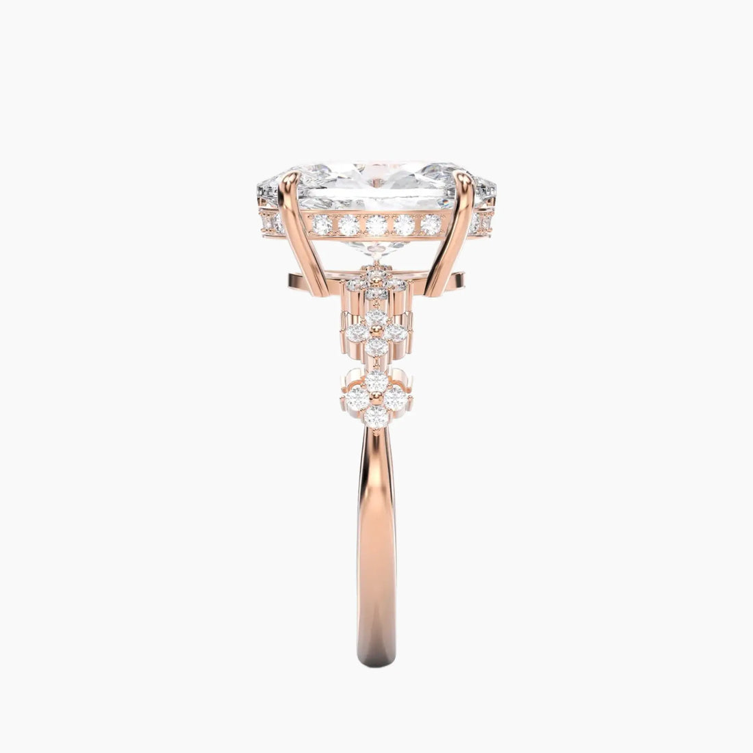 Starveil Oval Unique Diamond Ring Setting in 18K Yellow Gold