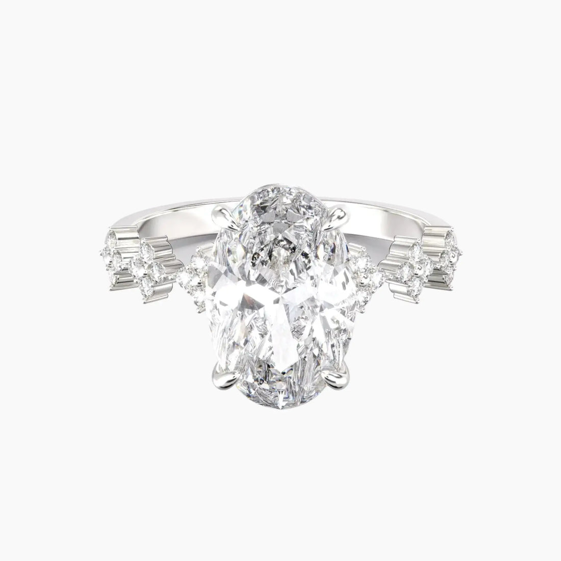 Starveil Oval Unique 1.5 Carat Lab Grown Diamond Engagement Ring in 18K Rose Gold
