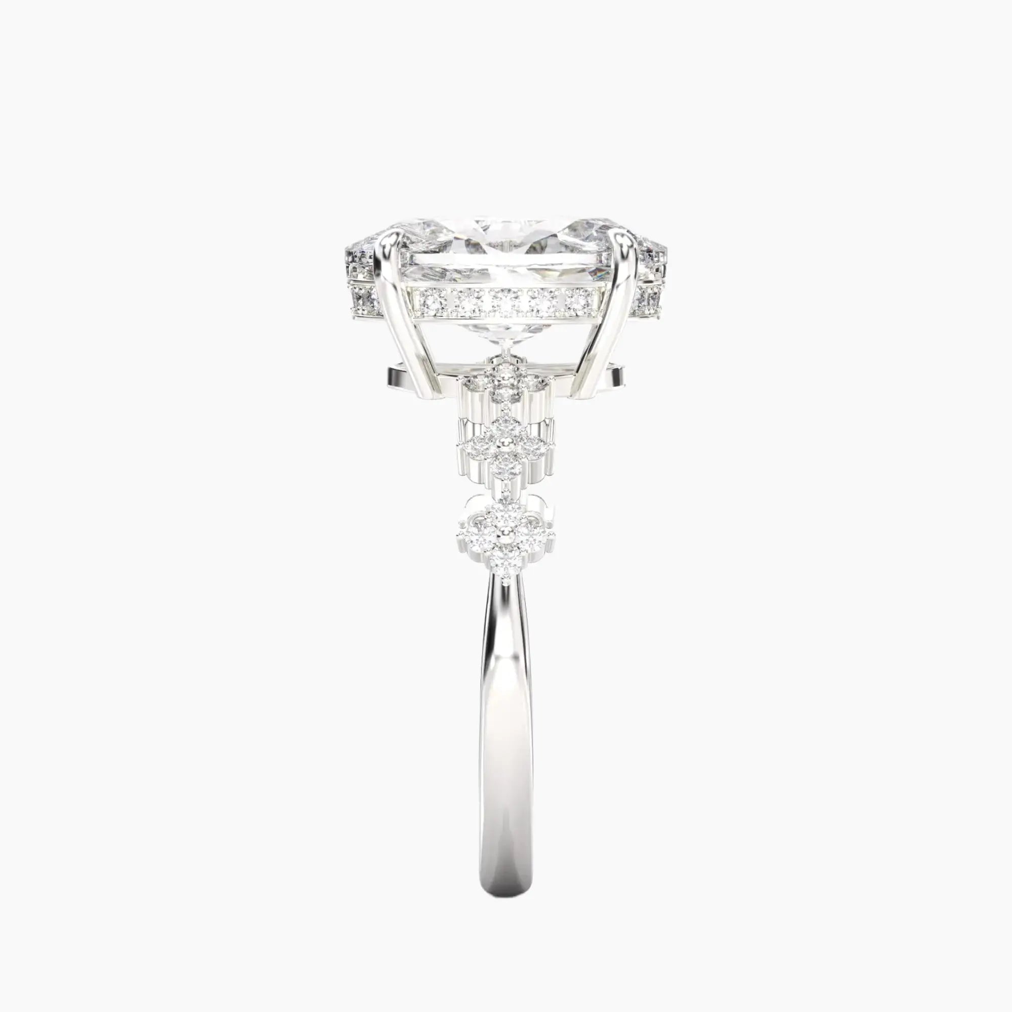 Starveil Oval Unique Diamond Ring Setting in 18K Rose Gold