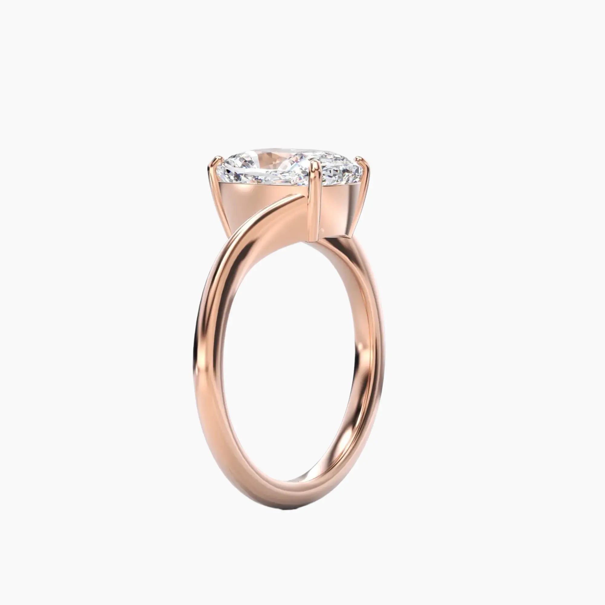 Whisper Cushion Unique 3 Carat Lab Grown Diamond Engagement Ring in 18K White Gold