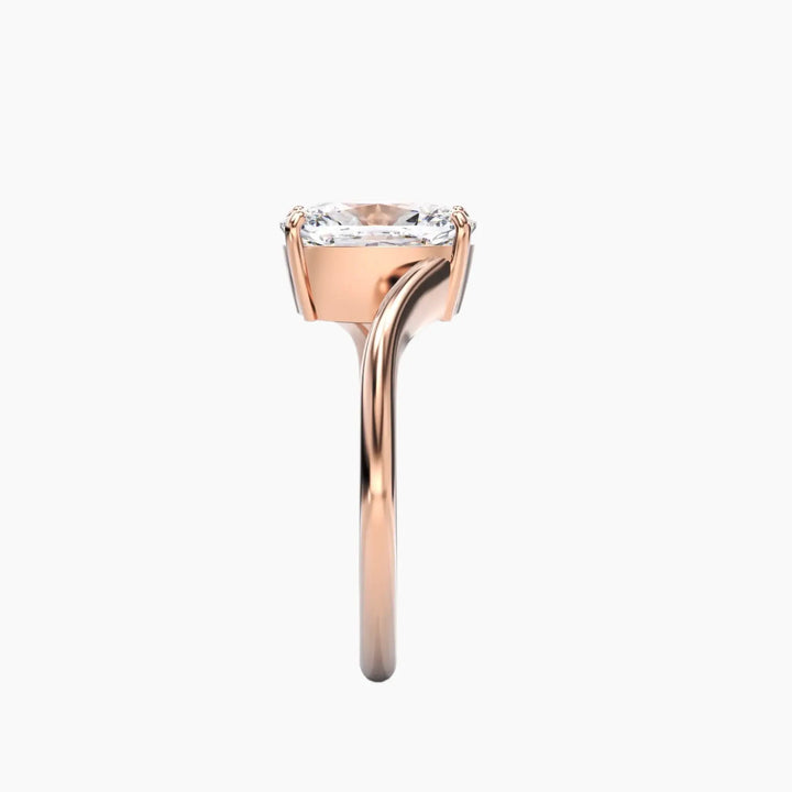 Whisper Cushion Unique 3 Carat Lab Grown Diamond Engagement Ring in 18K Yellow Gold