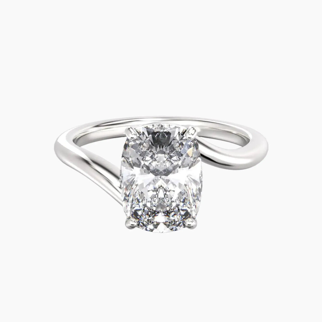Whisper Cushion Unique Diamond Ring Setting in 18K Yellow Gold