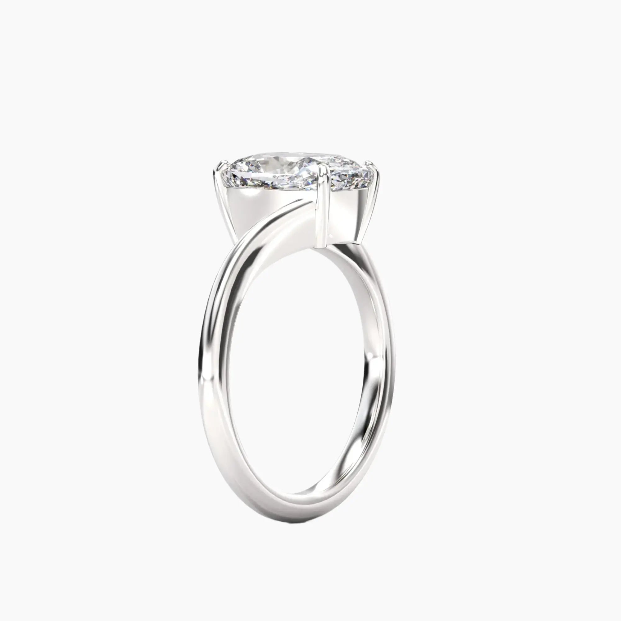 Whisper Cushion Unique 2.5 Carat Lab Grown Diamond Engagement Ring in 18K White Gold