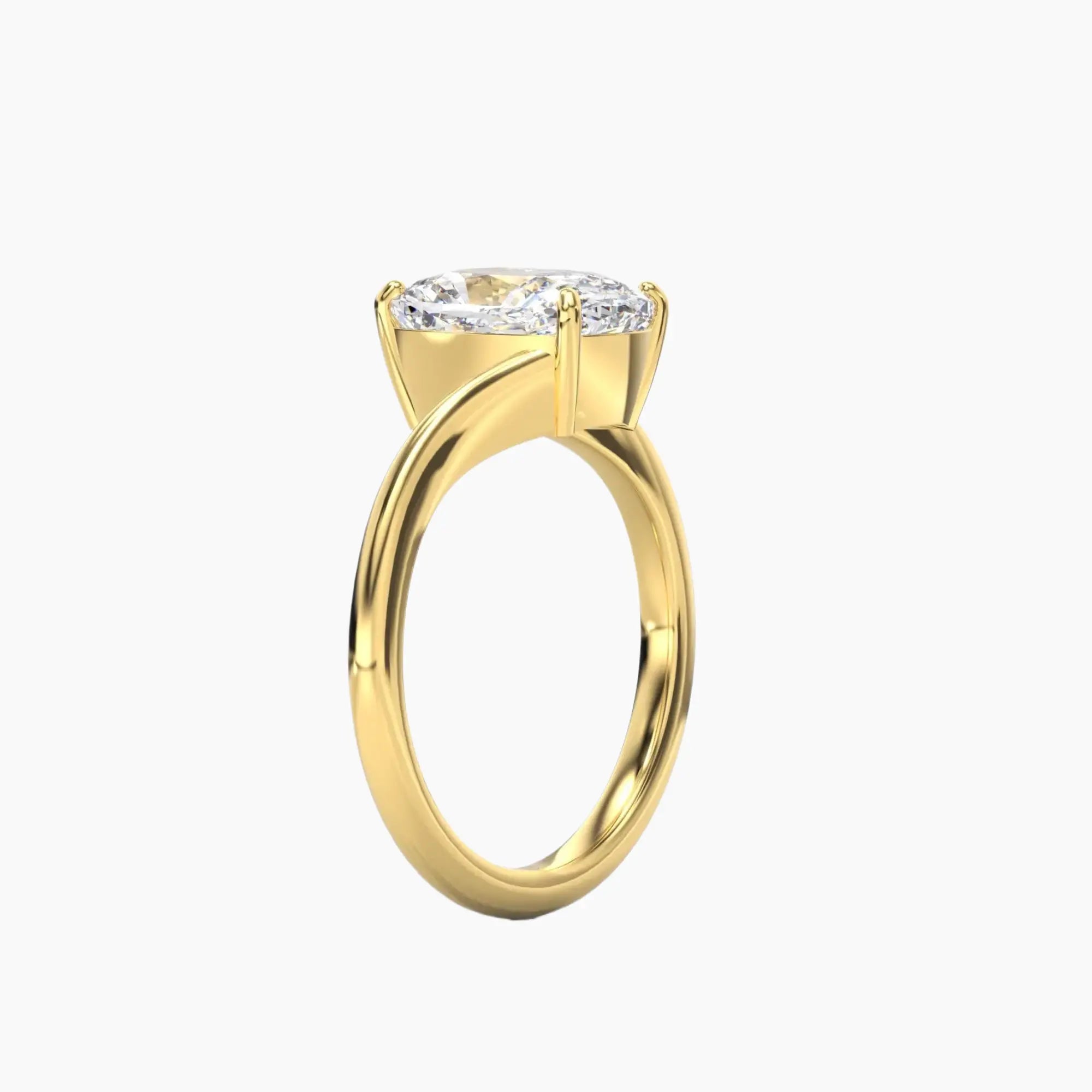 Whisper Cushion Unique Diamond Ring Setting in 14K Yellow Gold