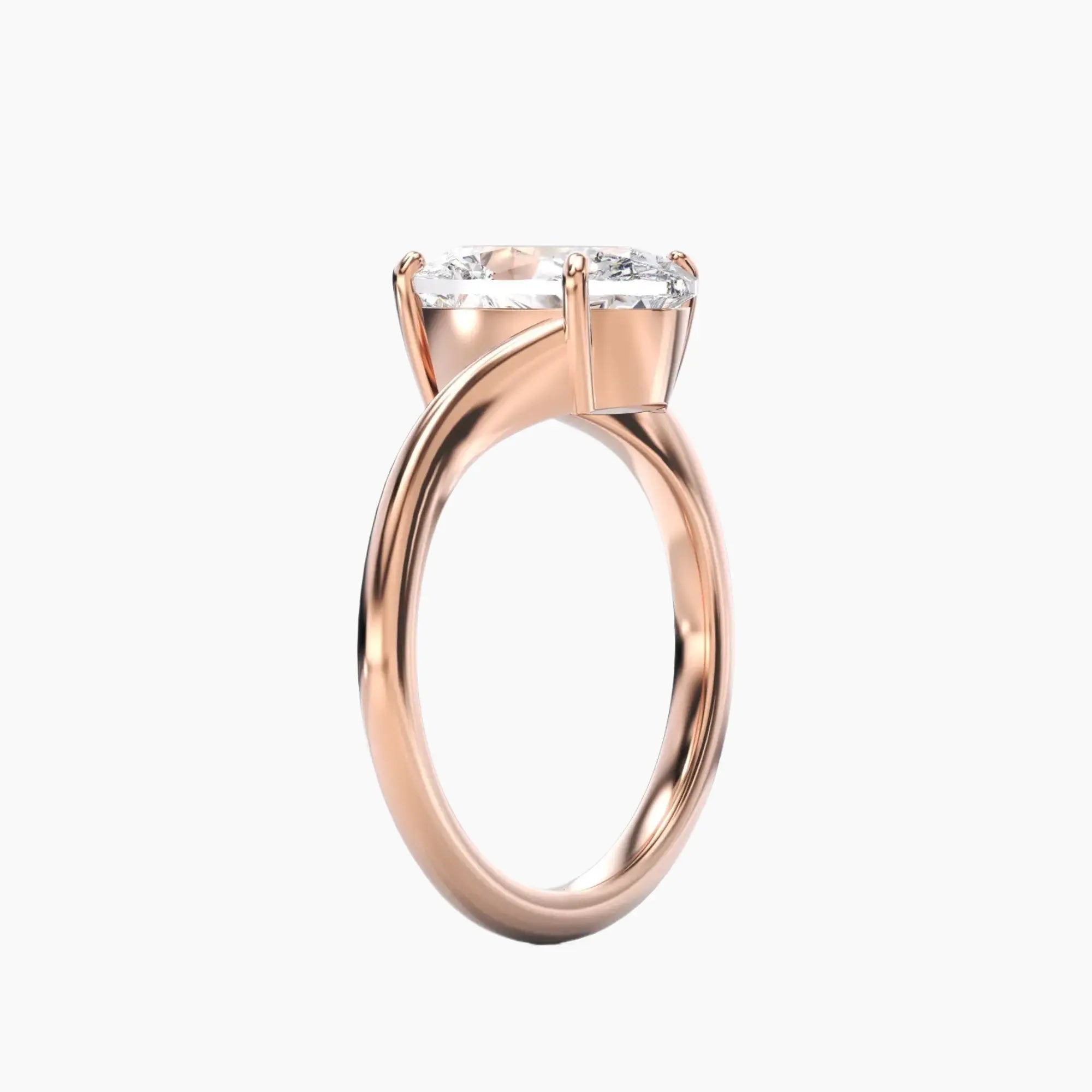 Whisper Oval Unique 1 Carat Lab Grown Diamond Engagement Ring in 18K White Gold