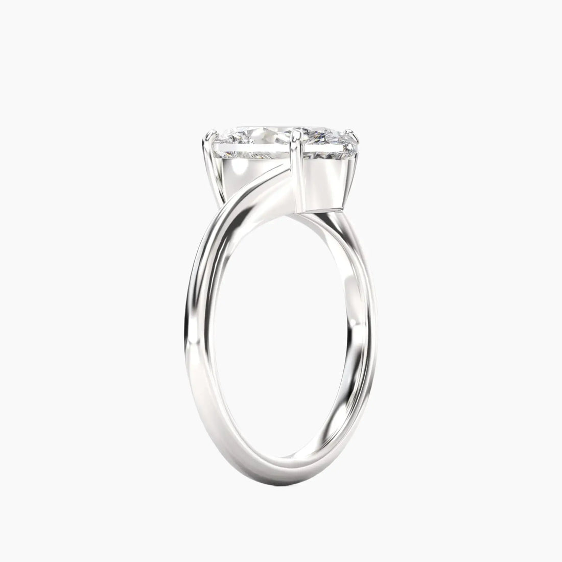 Whisper Oval Unique Diamond Ring Setting in 18K Yellow Gold