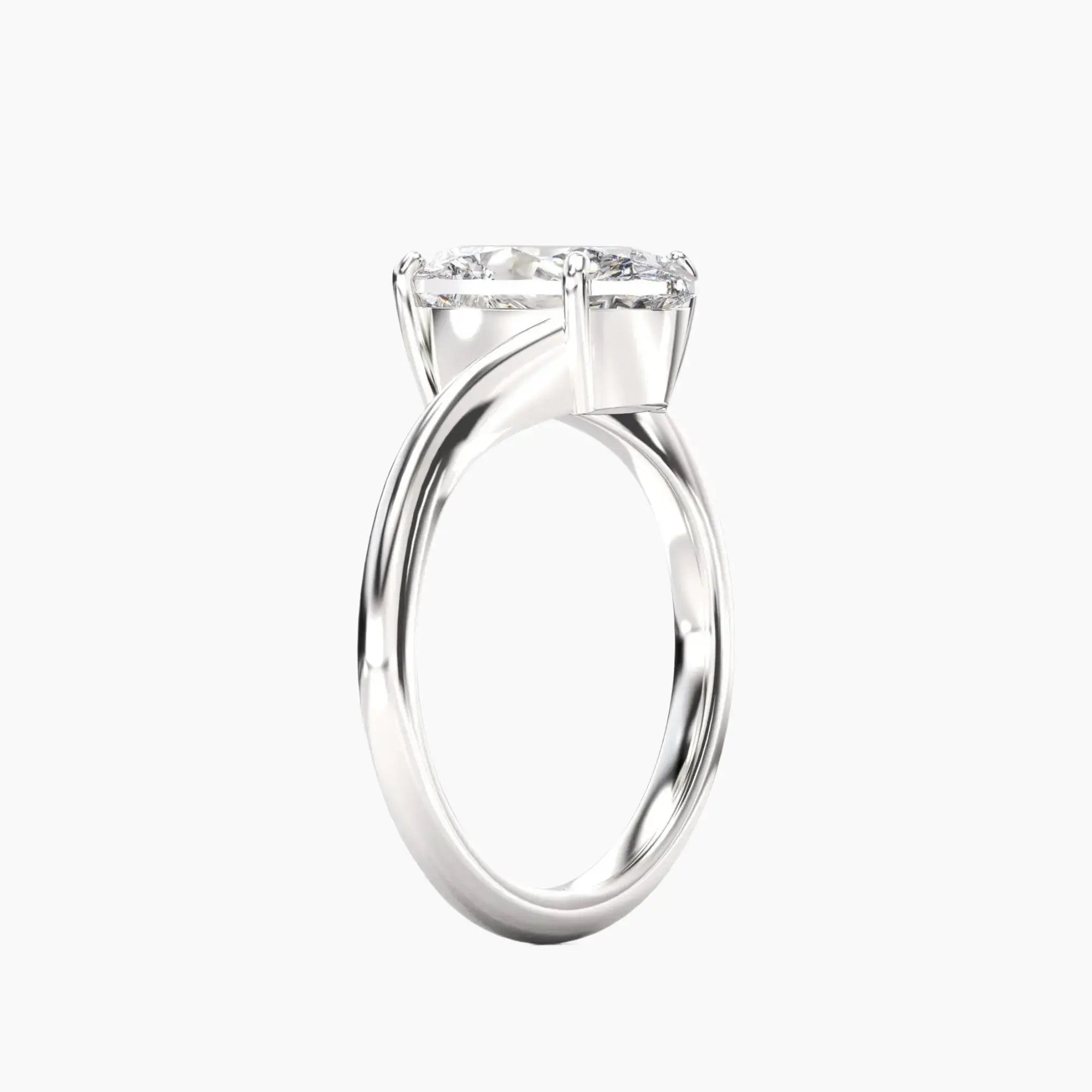 Whisper Oval Unique 1.5 Carat Lab Grown Diamond Engagement Ring in 18K Yellow Gold