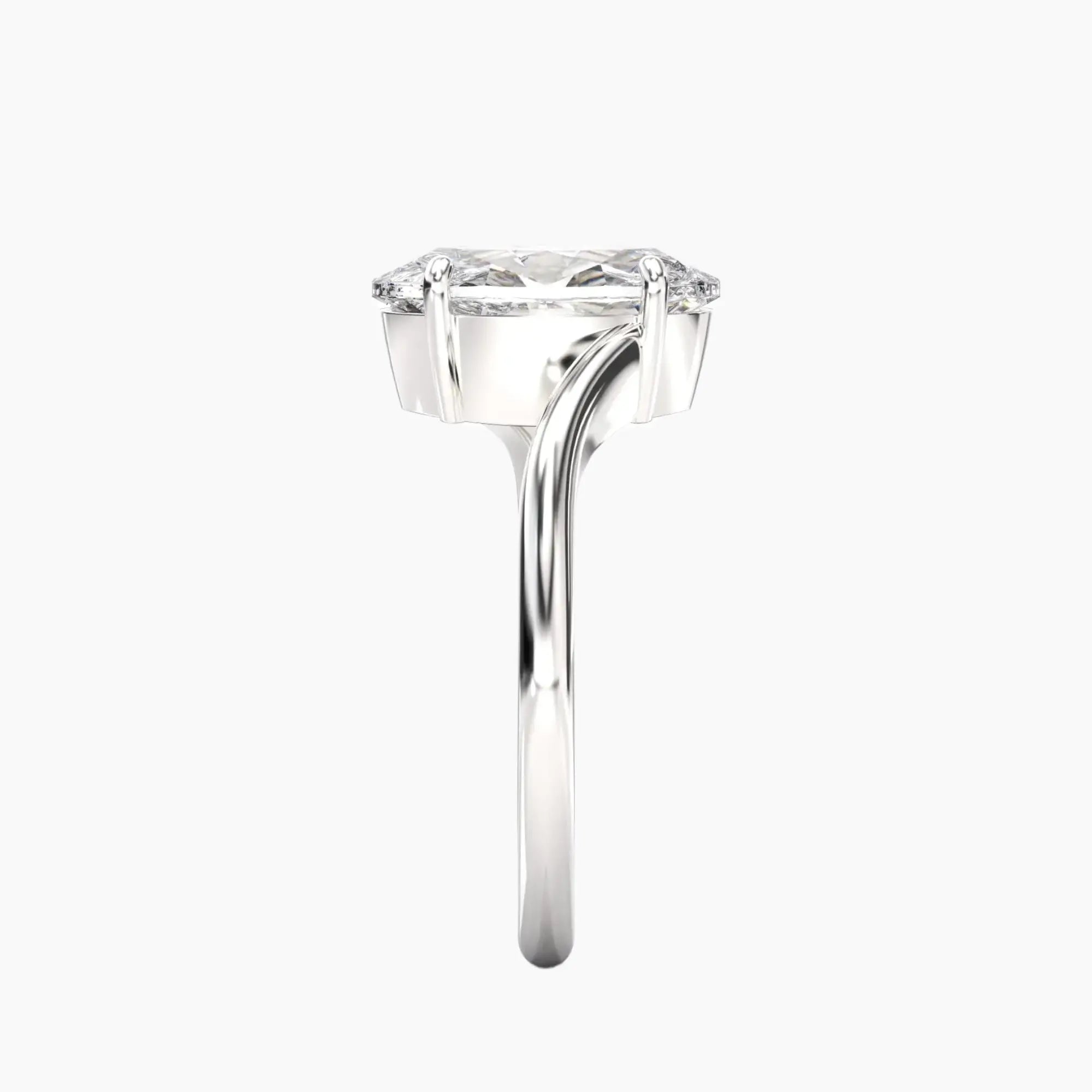 Whisper Oval Unique 2 Carat Lab Grown Diamond Engagement Ring in 14K Rose Gold