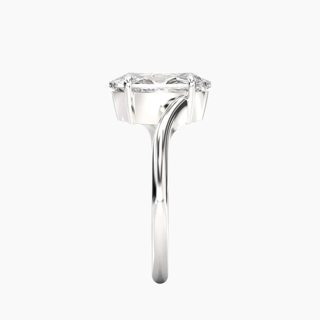 Whisper Oval Unique 1.5 Carat Lab Grown Diamond Engagement Ring in 14K Yellow Gold