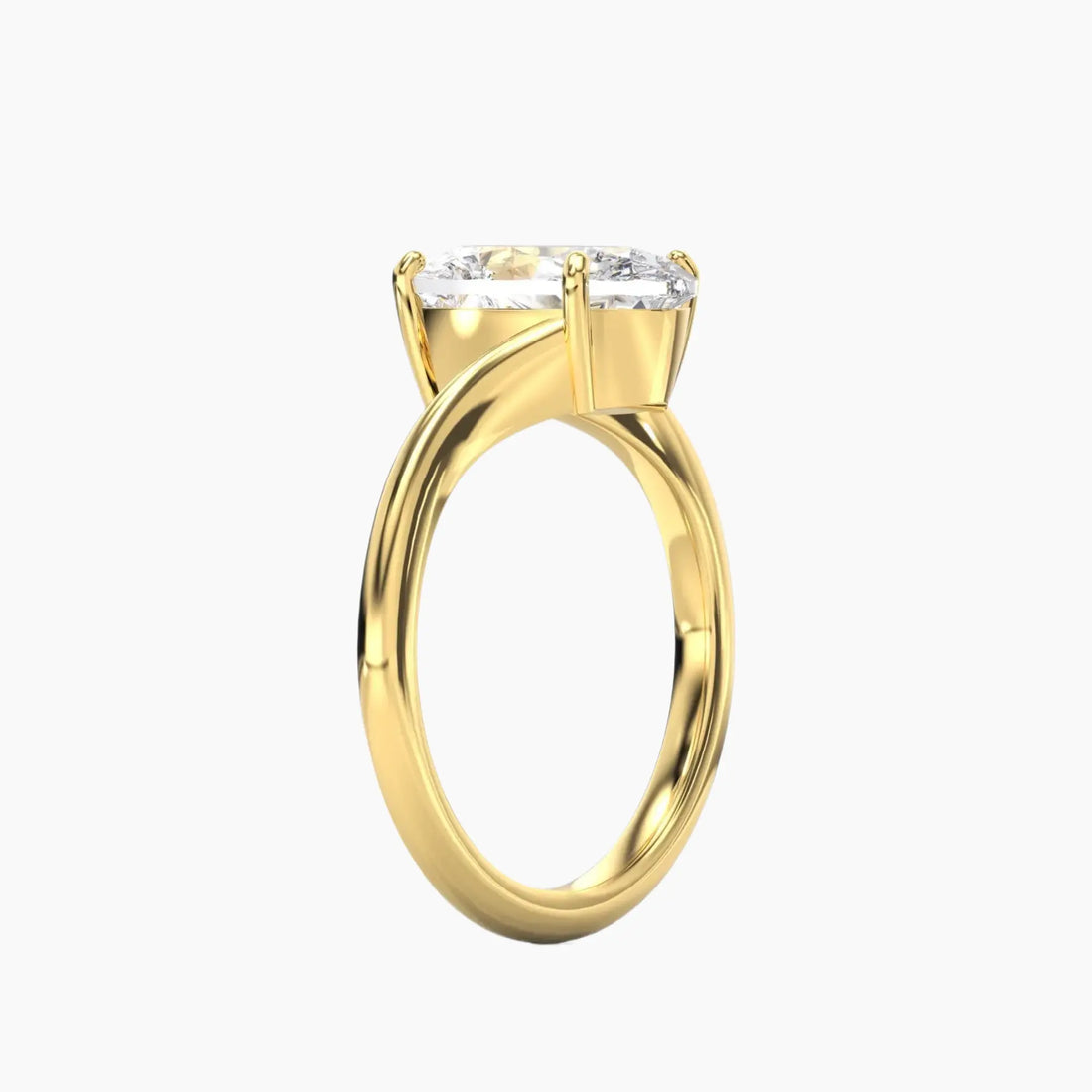 Whisper Oval Unique Diamond Ring Setting in 18K White Gold
