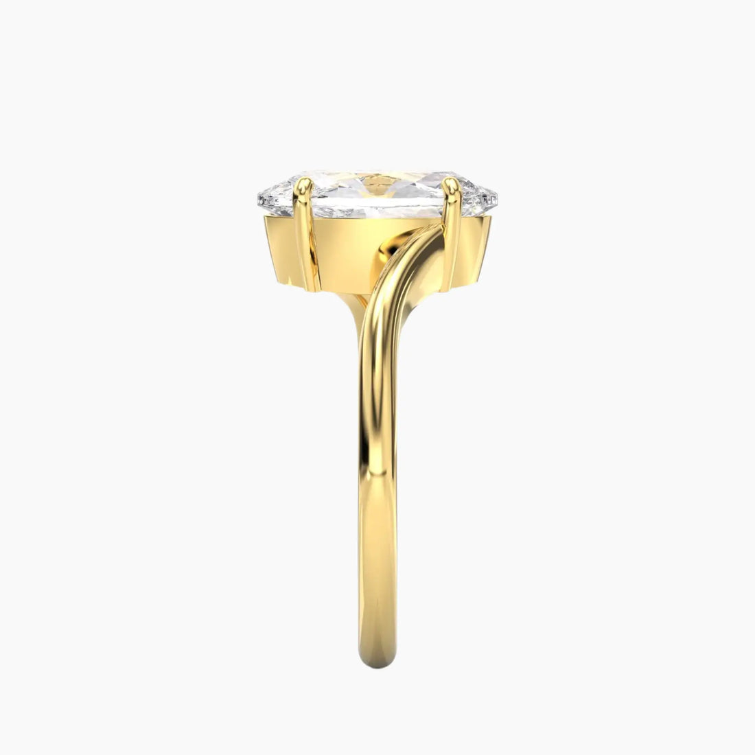 Whisper Oval Unique 1 Carat Lab Grown Diamond Engagement Ring in 18K White Gold