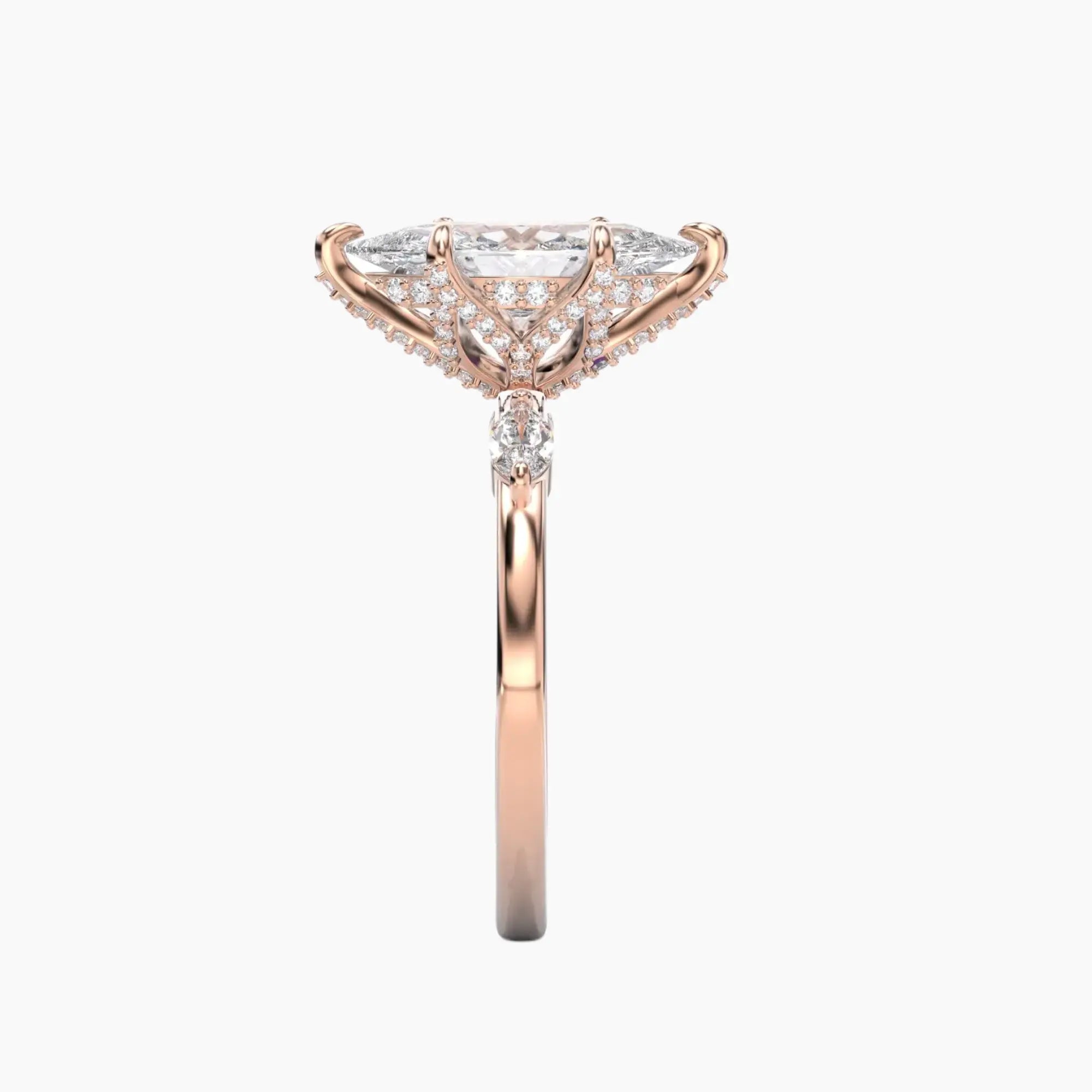 Auracle Marquise Hidden Halo 2.5 Carat Lab Grown Diamond Engagement Ring in 14K Rose Gold