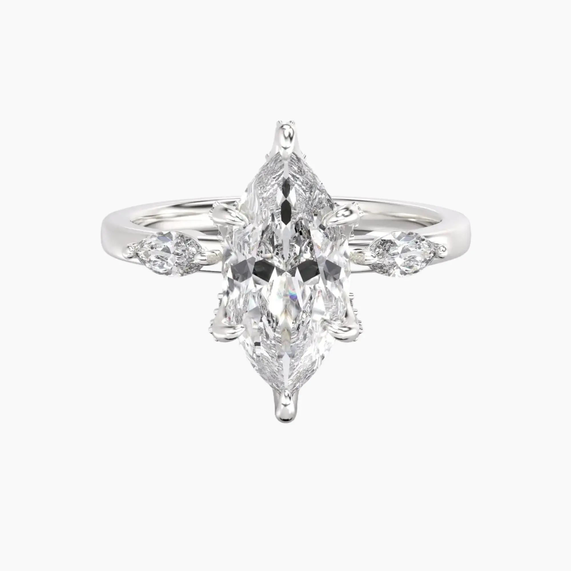 Auracle Marquise Hidden Halo 1 Carat Lab Grown Diamond Engagement Ring in 18K Rose Gold
