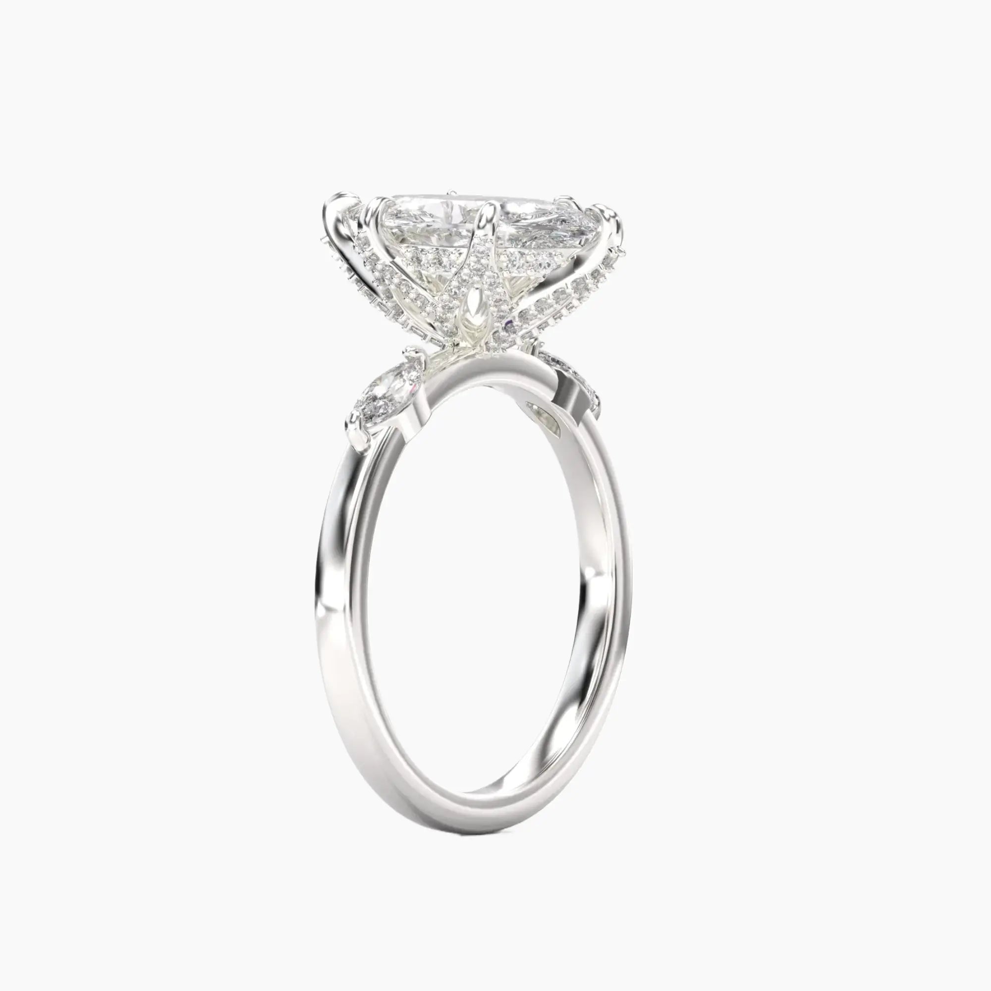 Auracle Marquise Hidden Halo 1 Carat Lab Grown Diamond Engagement Ring in 14K Rose Gold