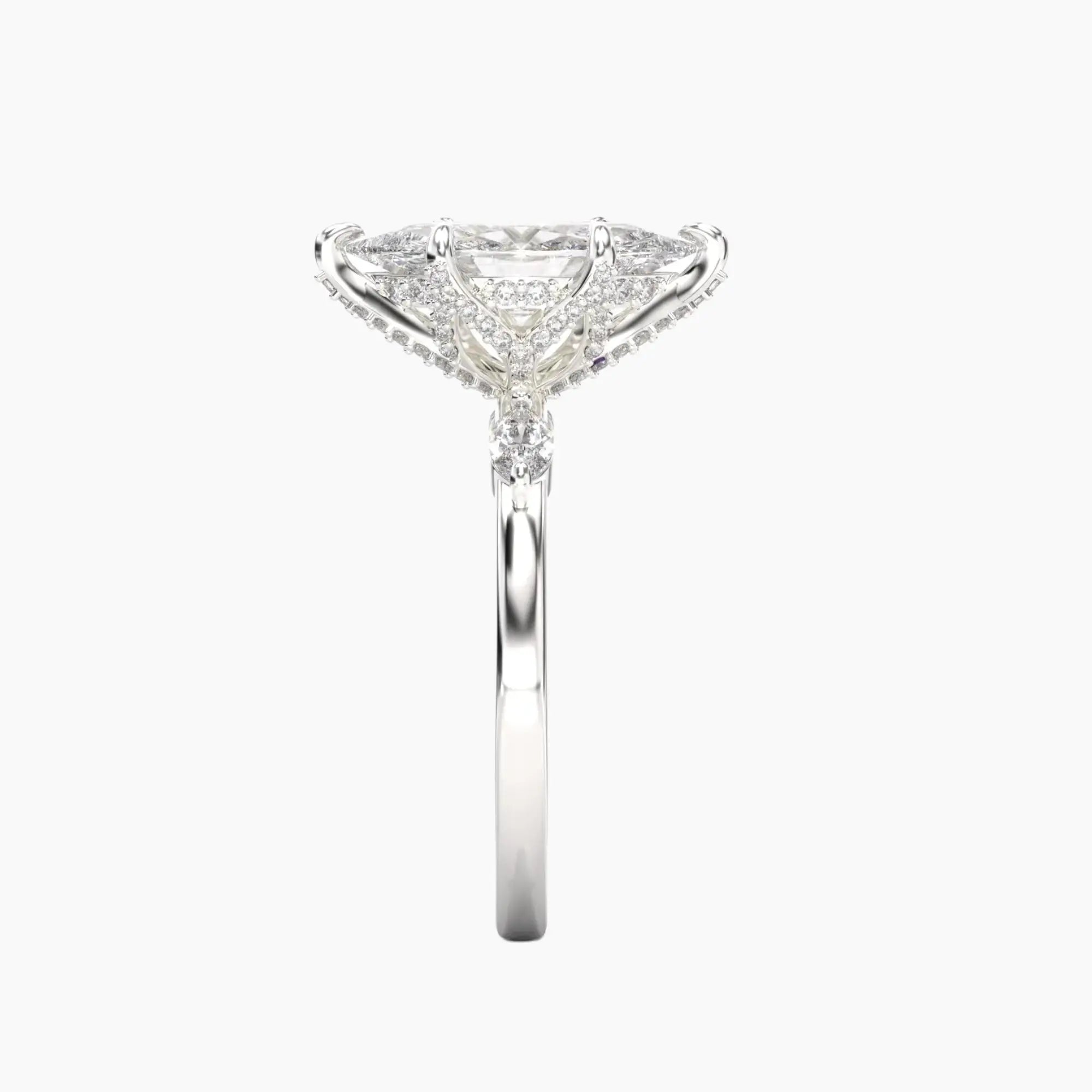 Auracle Marquise Hidden Halo 3 Carat Lab Grown Diamond Engagement Ring in 14K Yellow Gold