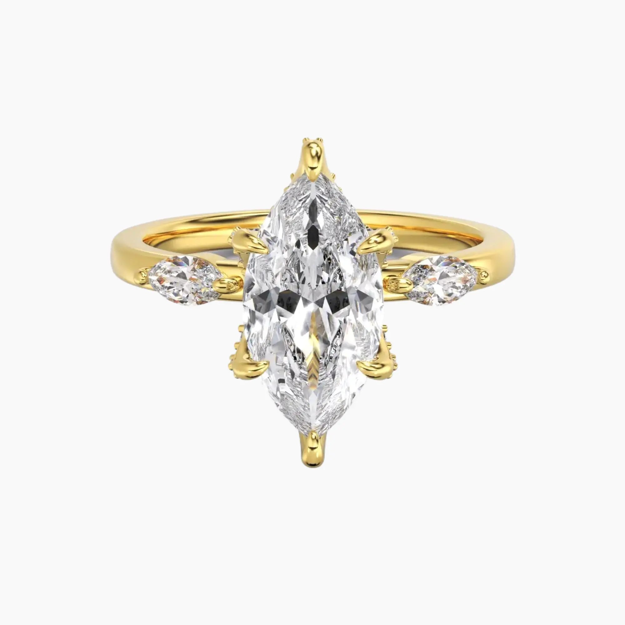Auracle Marquise Hidden Halo 2.5 Carat Lab Grown Diamond Engagement Ring in 18K White Gold