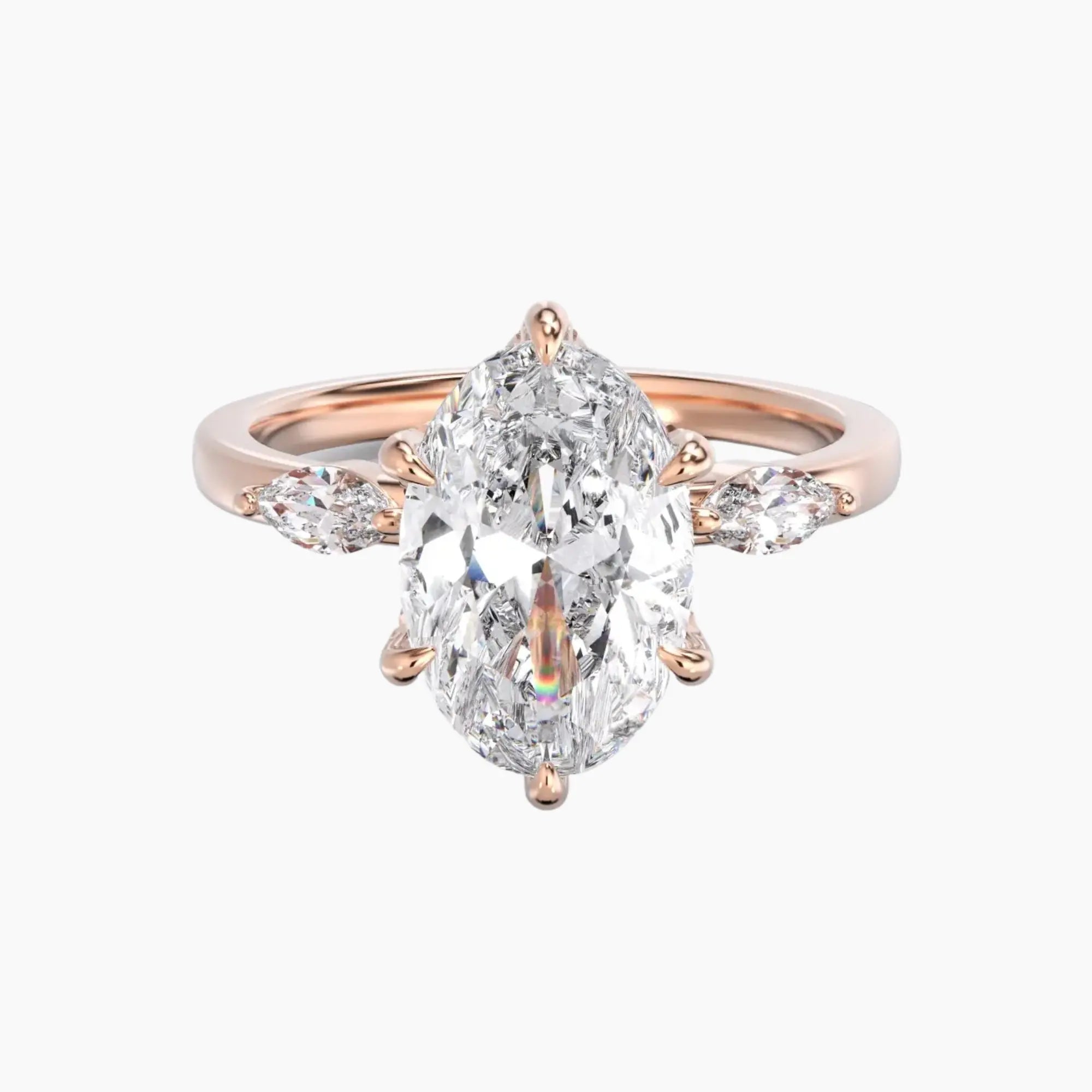 Auracle Oval Hidden Halo 2 Carat Lab Grown Diamond Engagement Ring in 14K Yellow Gold