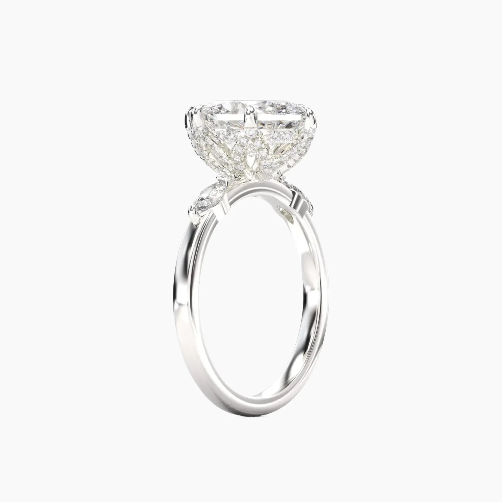 Auracle Oval Hidden Halo 1 Carat Lab Grown Diamond Engagement Ring in 14K Rose Gold
