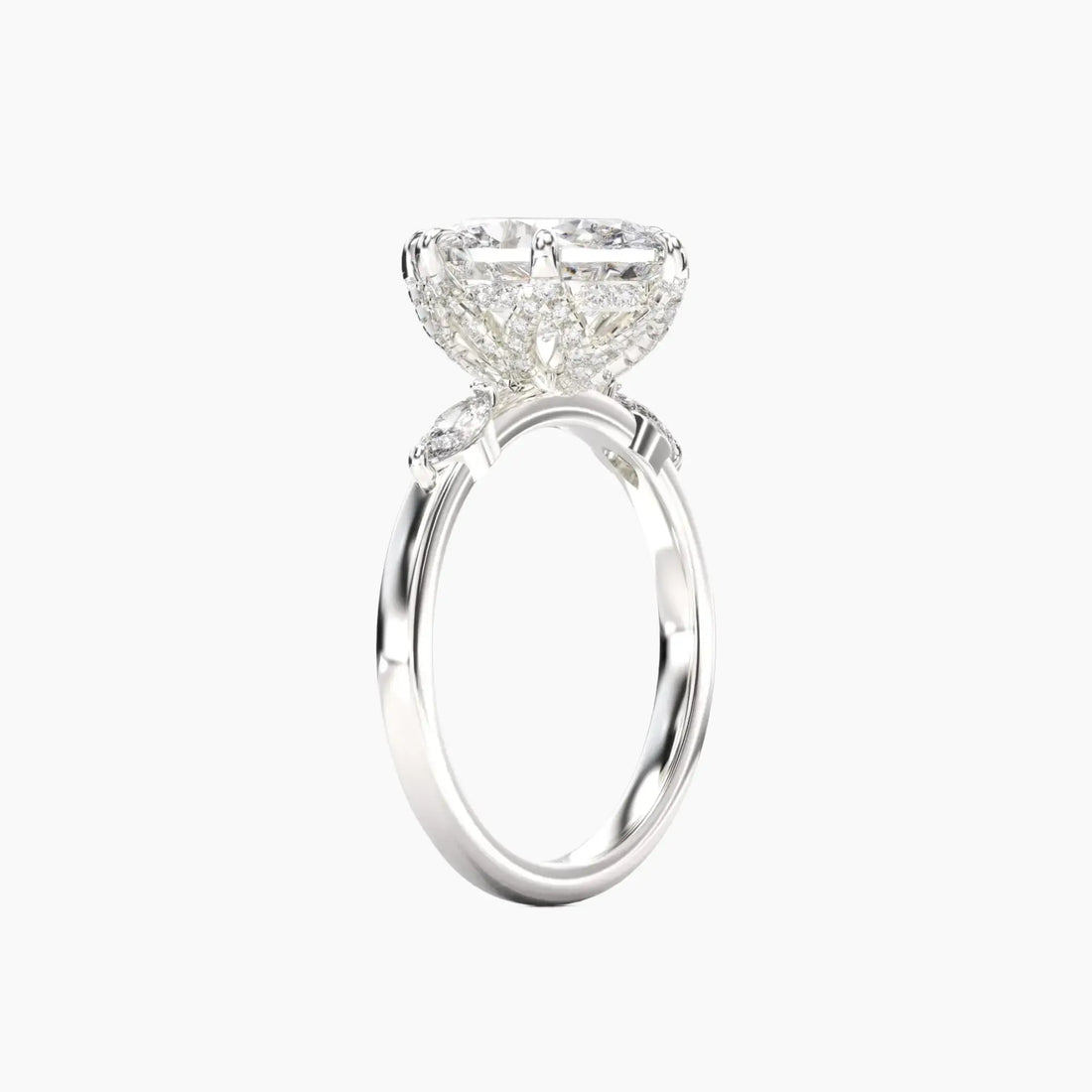 Auracle Oval Hidden Halo 1.5 Carat Lab Grown Diamond Engagement Ring in 18K Rose Gold