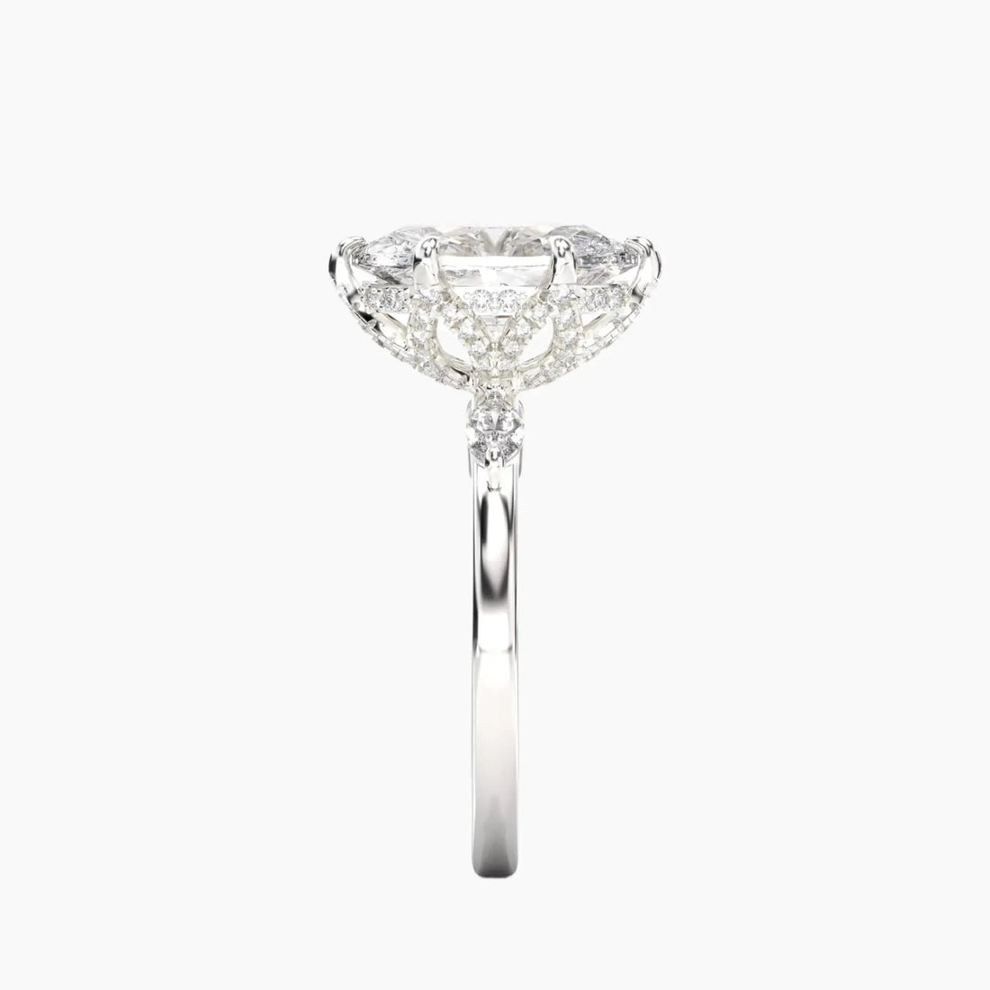 Auracle Oval Hidden Halo 1.5 Carat Lab Grown Diamond Engagement Ring in 14K Rose Gold