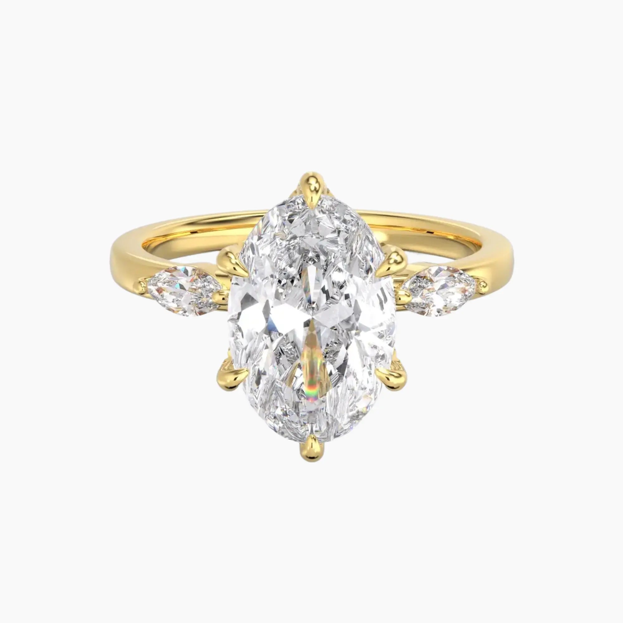 Auracle Oval Hidden Halo 2.5 Carat Lab Grown Diamond Engagement Ring in 18K Rose Gold