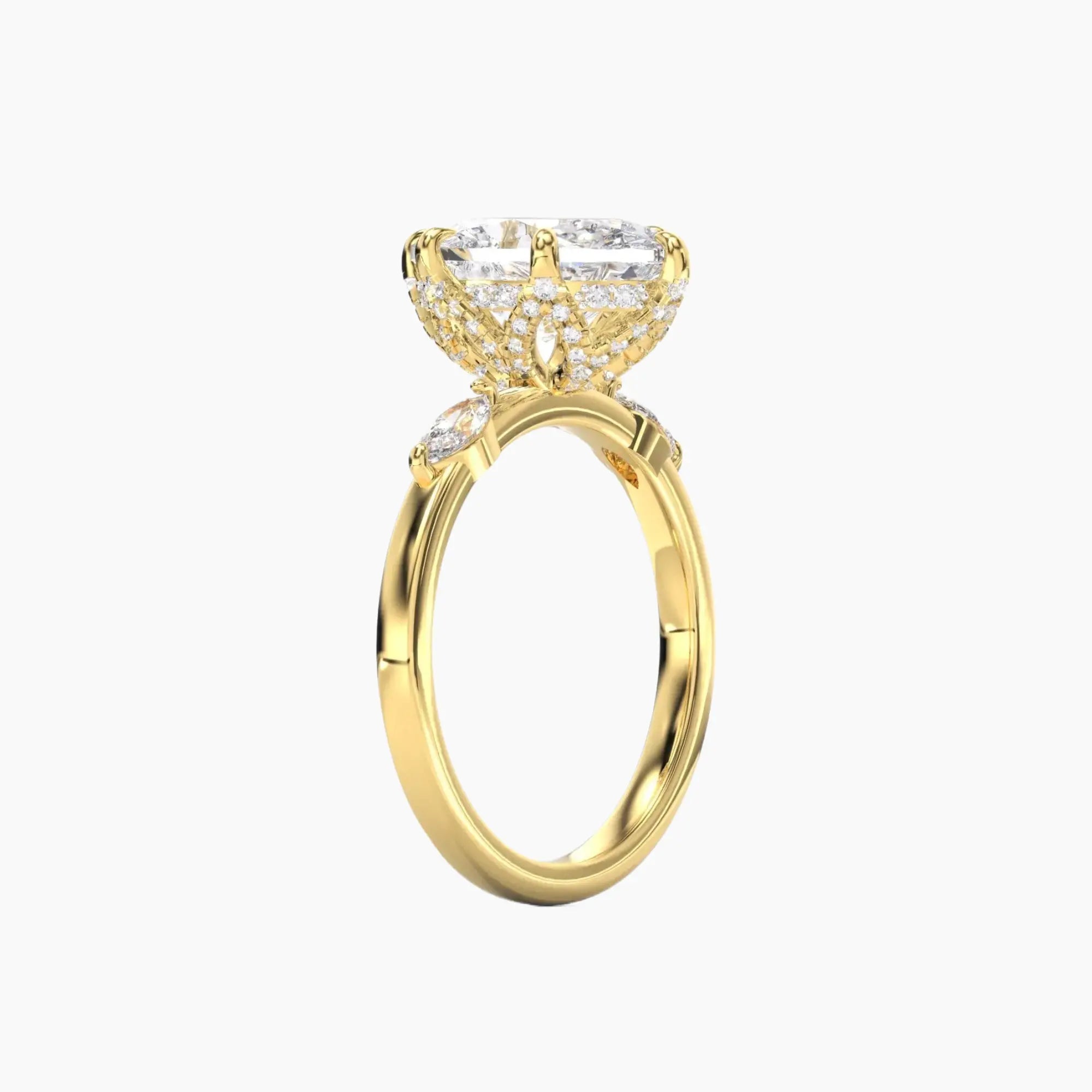 Auracle Oval Hidden Halo 1.5 Carat Lab Grown Diamond Engagement Ring in 18K White Gold
