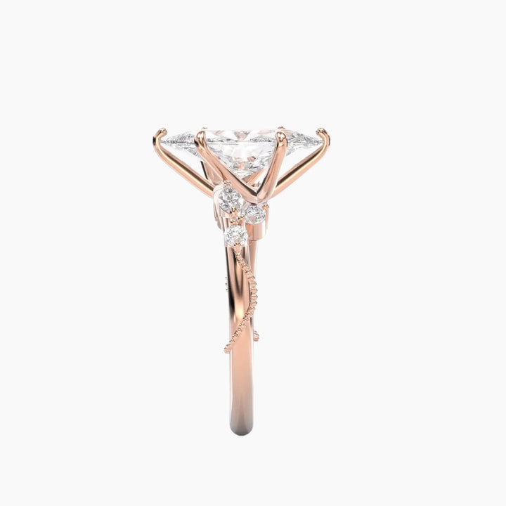 Chantilly Marquise Unique 3 Carat Lab Grown Diamond Engagement Ring in 14K White Gold